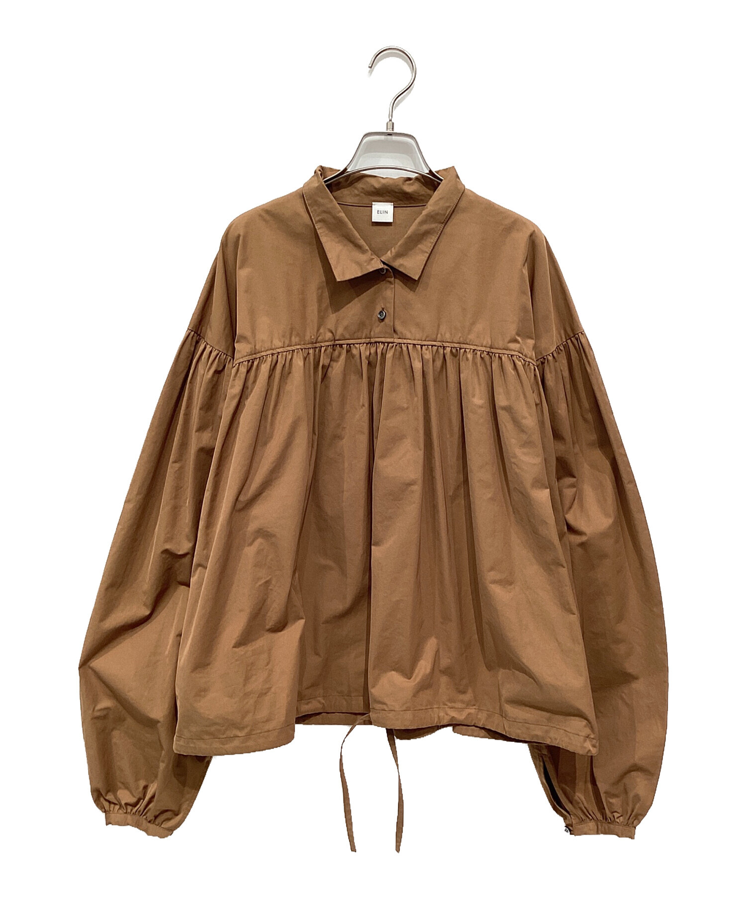 中古・古着通販】ELIN (エリン) Chino gathered top ブラウン サイズ 