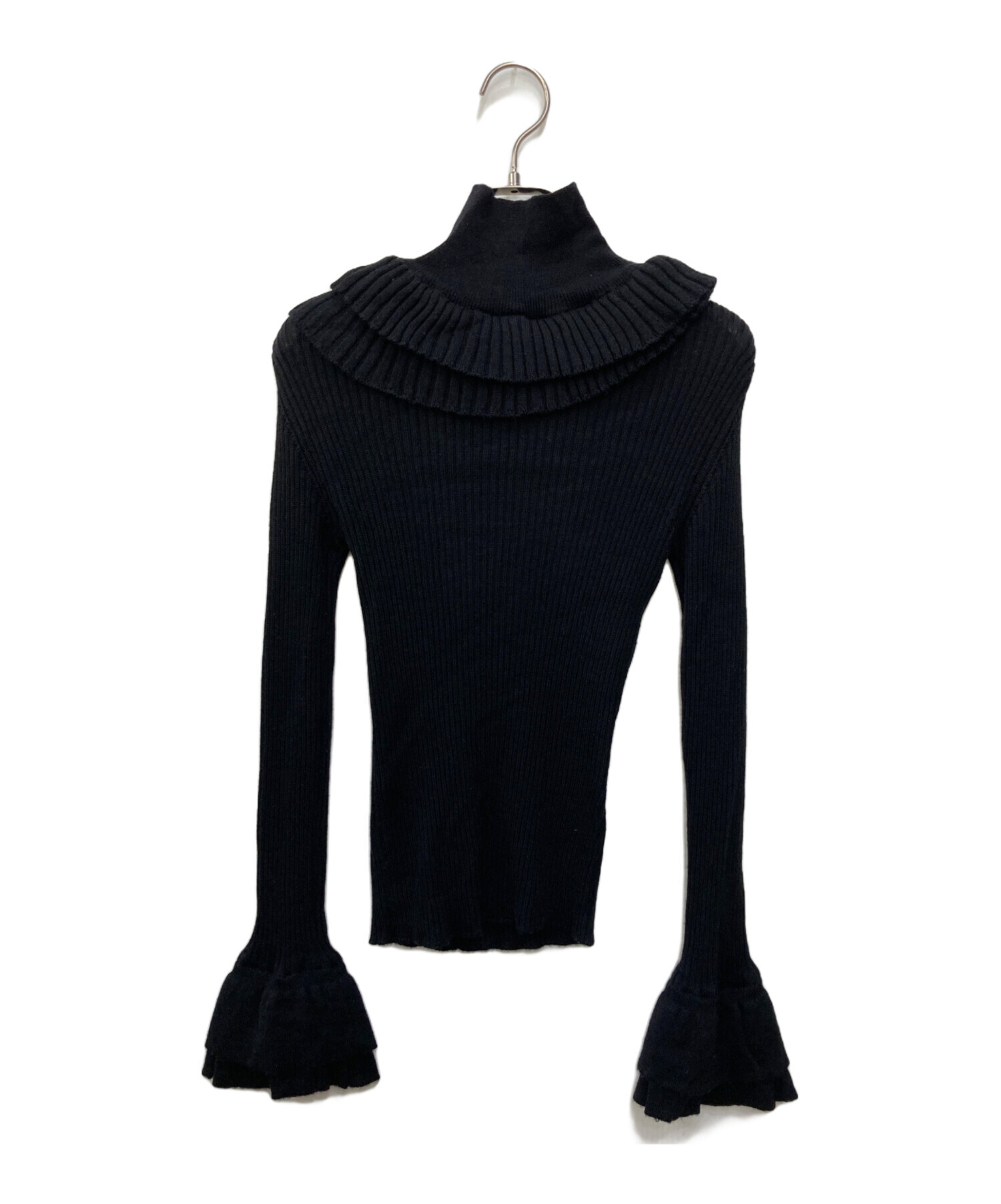 中古・古着通販】cygne (シーニュ) ネックフリルリブタートルニット  