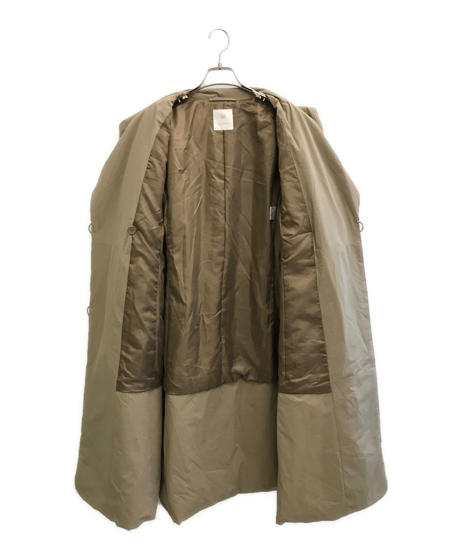 中古・古着通販】AMACA (アマカ) タフタ中綿コート ベージュ サイズ:40