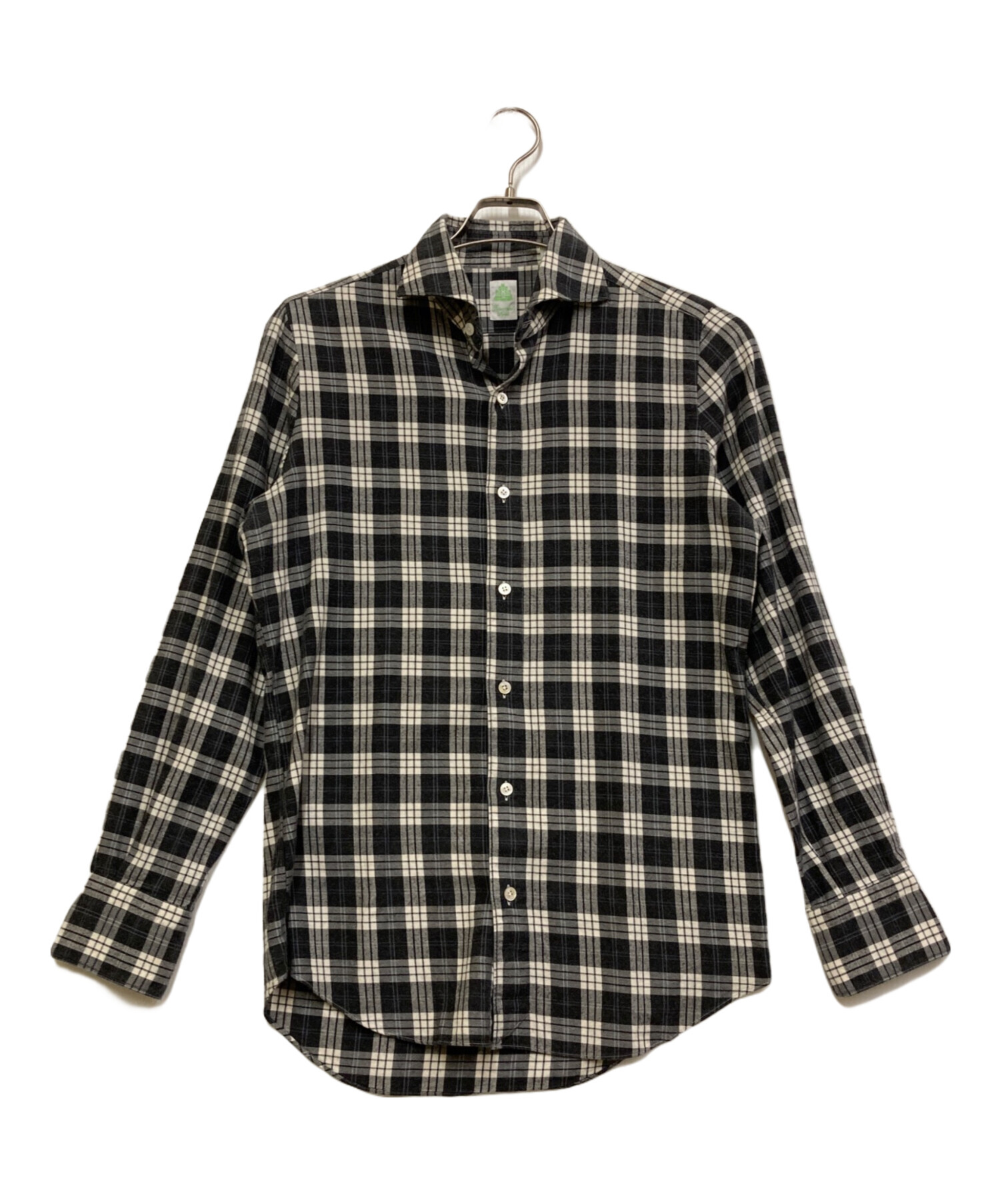 r*a様 フィナモレ FINAMORE チェック シャツ M 中古美品 中古・古着通販】Finamore (フィナモレ) チェックシャツ グレー サイズ