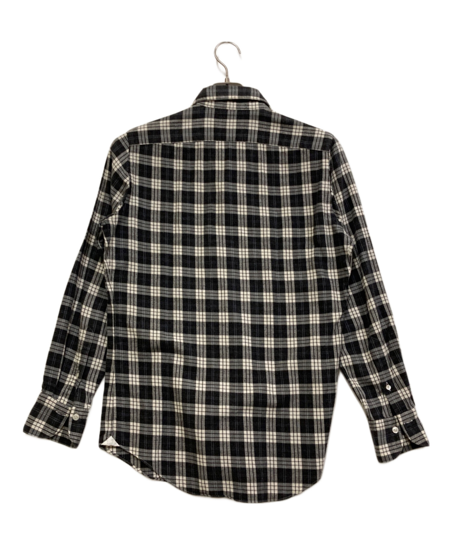 中古・古着通販】Finamore (フィナモレ) チェックシャツ グレー サイズ