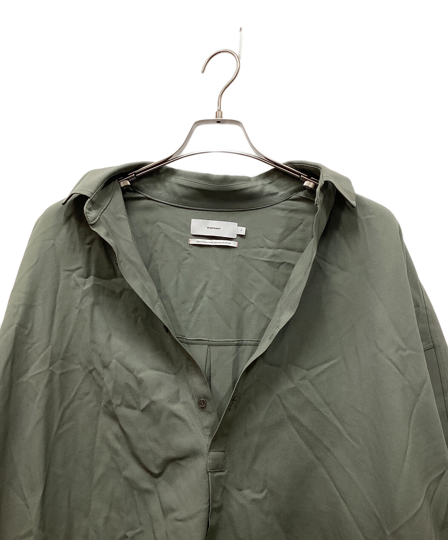 Graphpaper ウールサージヨークスリーブプルオーバーシャツ 中古・古着通販】Graphpaper (グラフペーパー) Wool Serge Yoke Sleeve