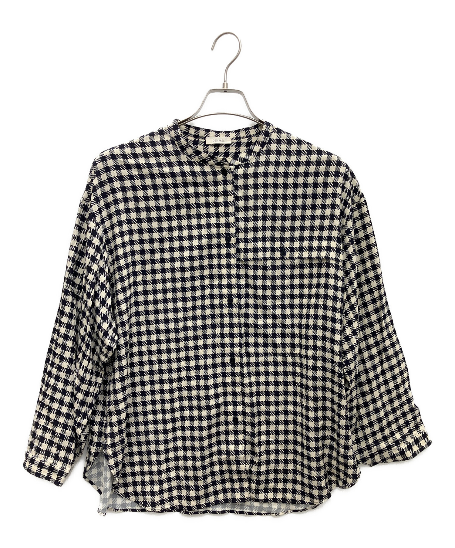 中古・古着通販】DES PRES (デ プレ) スパンシルクチェック クルー 