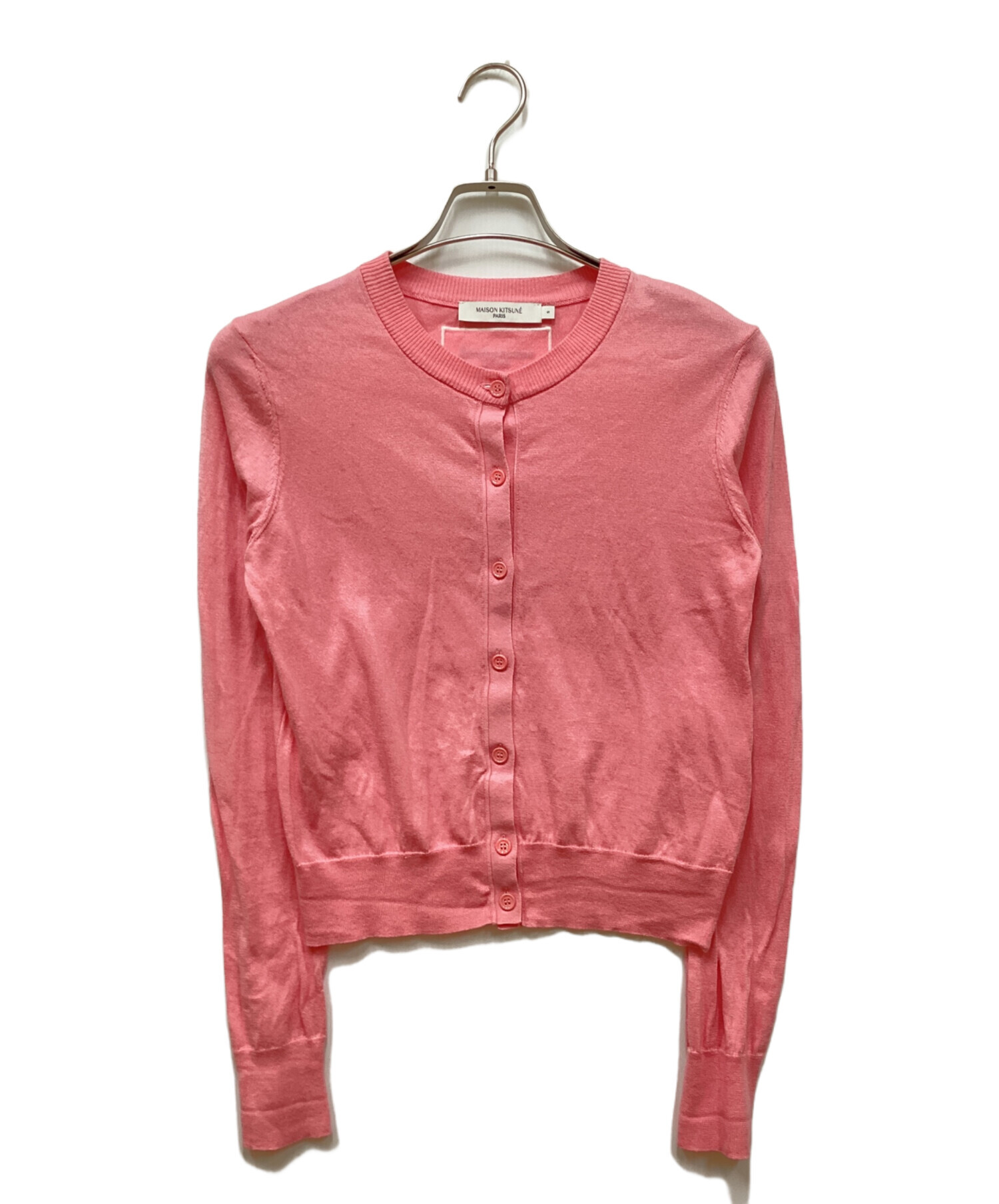 美品✨メゾンキツネ　BOXY CARDIGAN コットンカーディガン 中古・古着通販】maison kitsune (メゾンキツネ) BOXY CARDIGAN ピンク