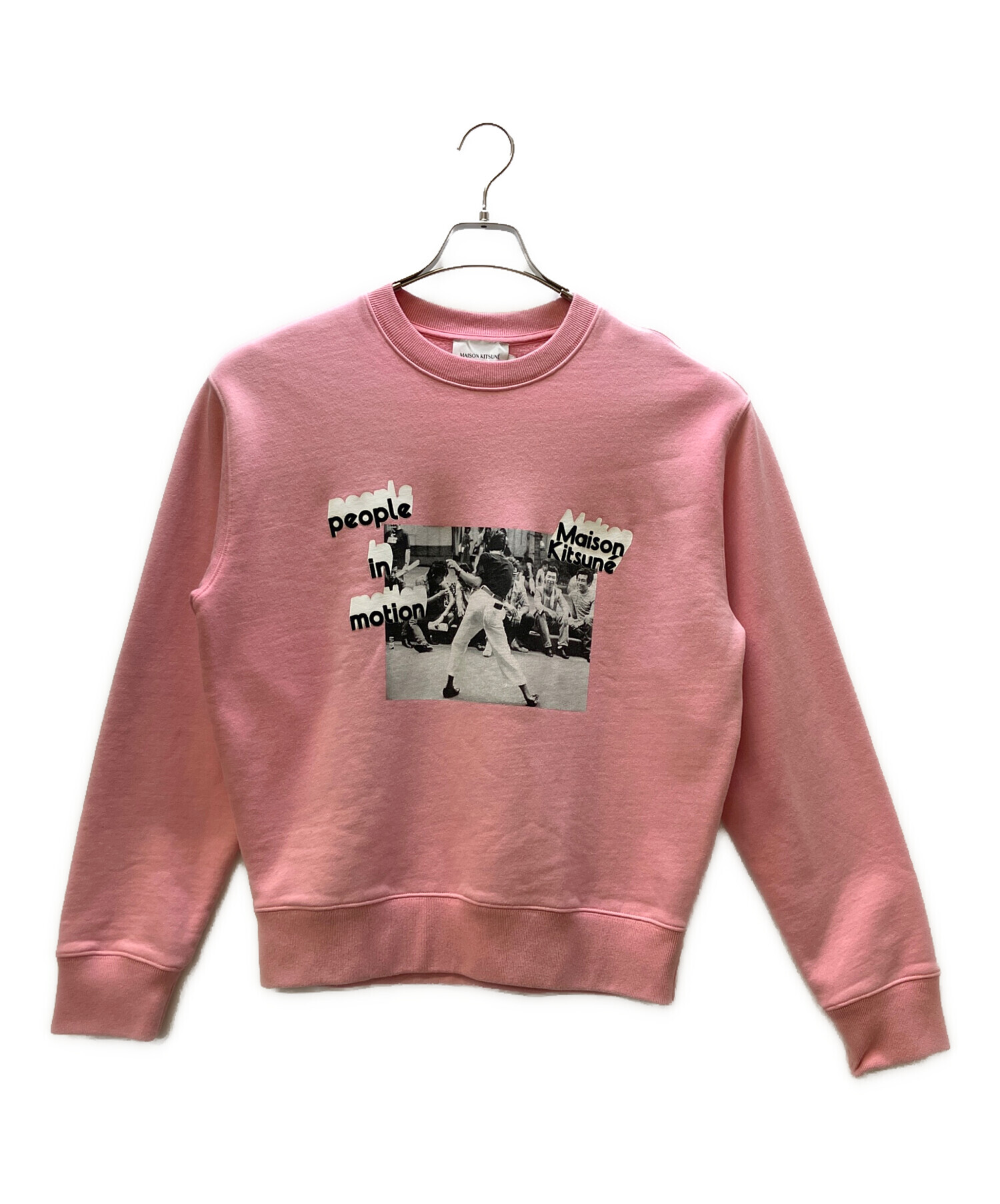 MAISON KITSUNÉ オーバーサイズTシャツ　ピンク　XS ユニセックス 中古・古着通販】maison kitsune (メゾンキツネ) OLY PEOPLE IN MOTION