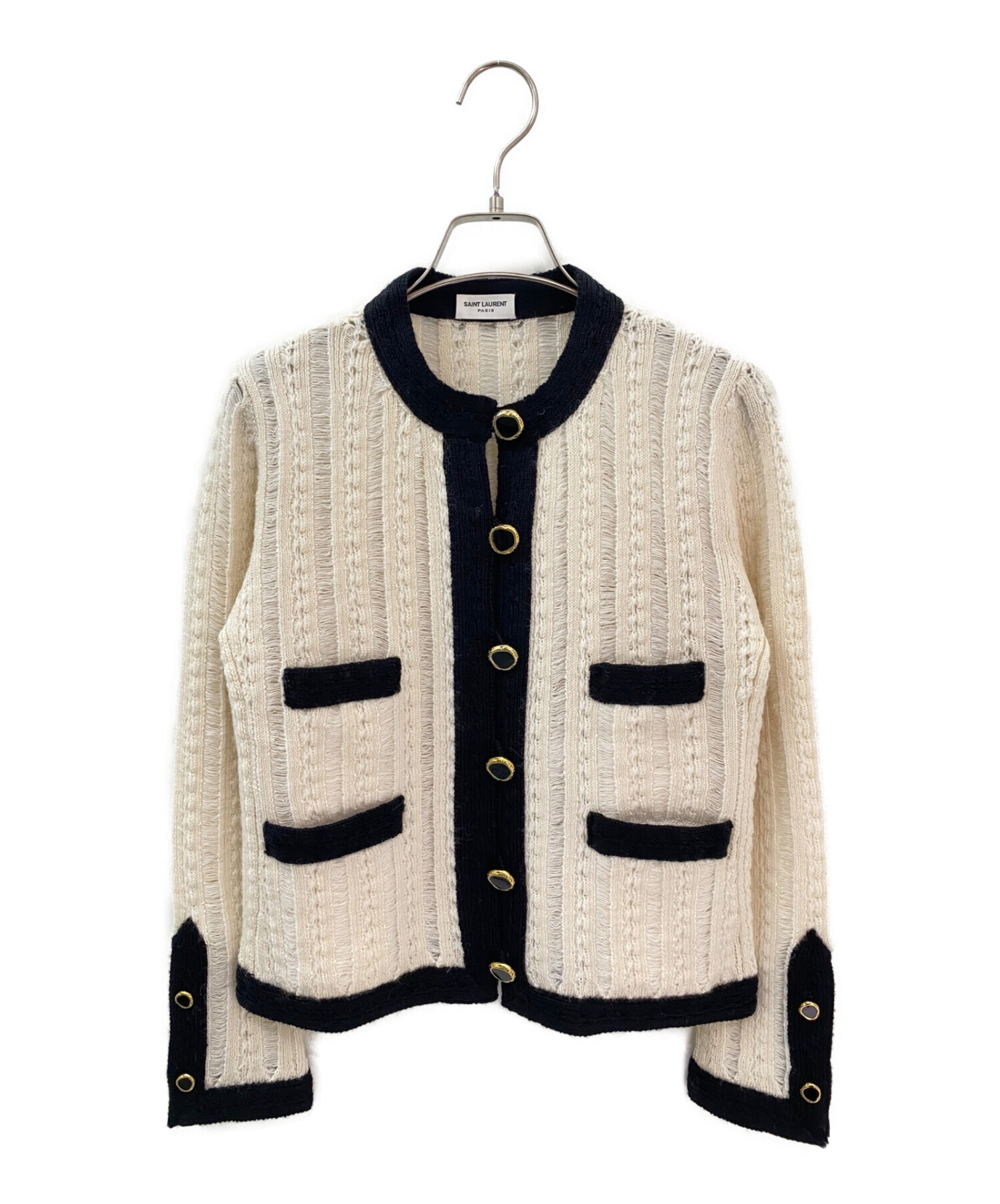 SAINT LAURENT PARIS サンローランパリ カーディガン レディース 【古着】【中古】 中古・古着通販】Saint Laurent Paris (サンローランパリ) ローゲージ