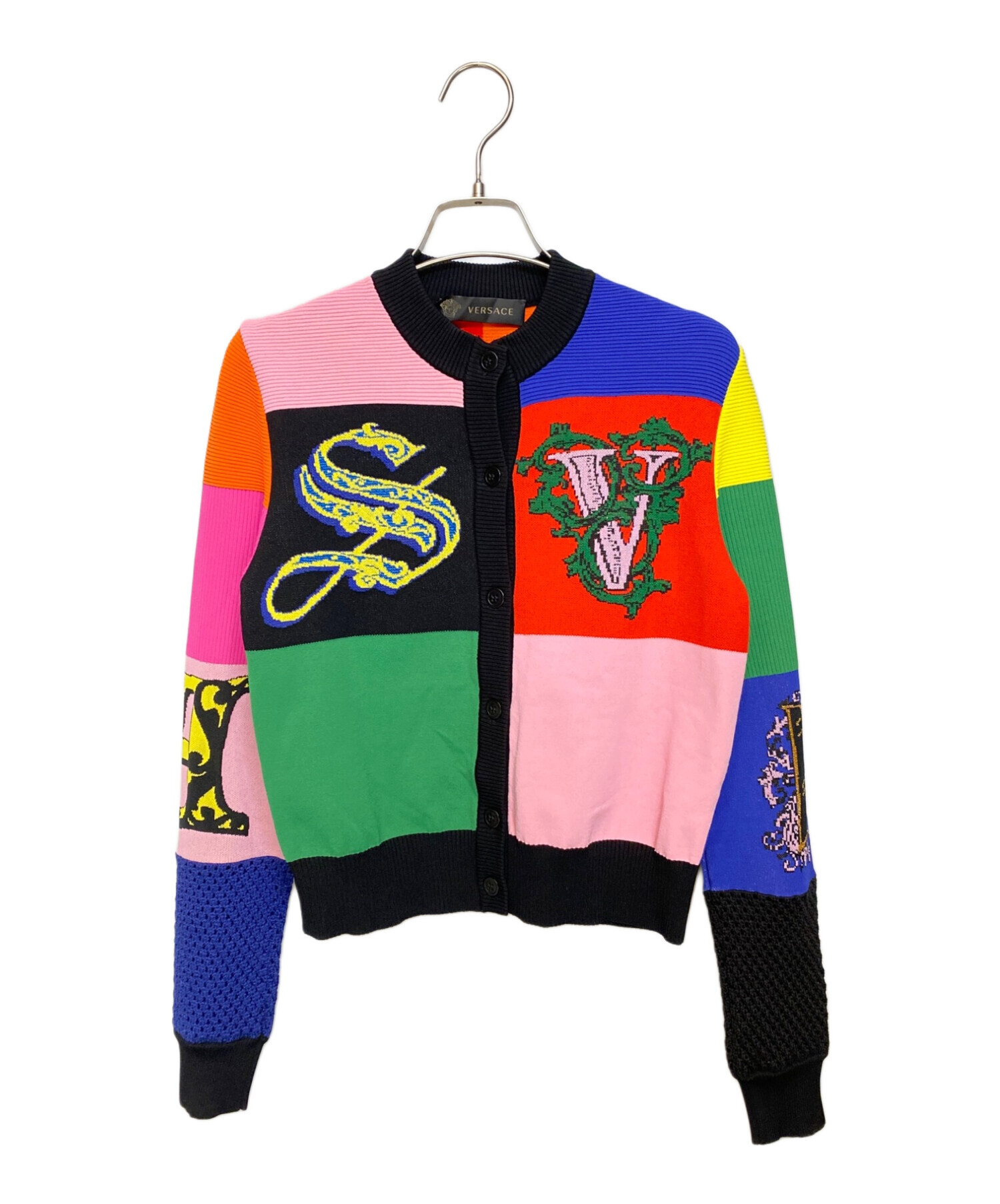 中古・古着通販】VERSACE (ヴェルサーチ) カラーブロックカーディガン 