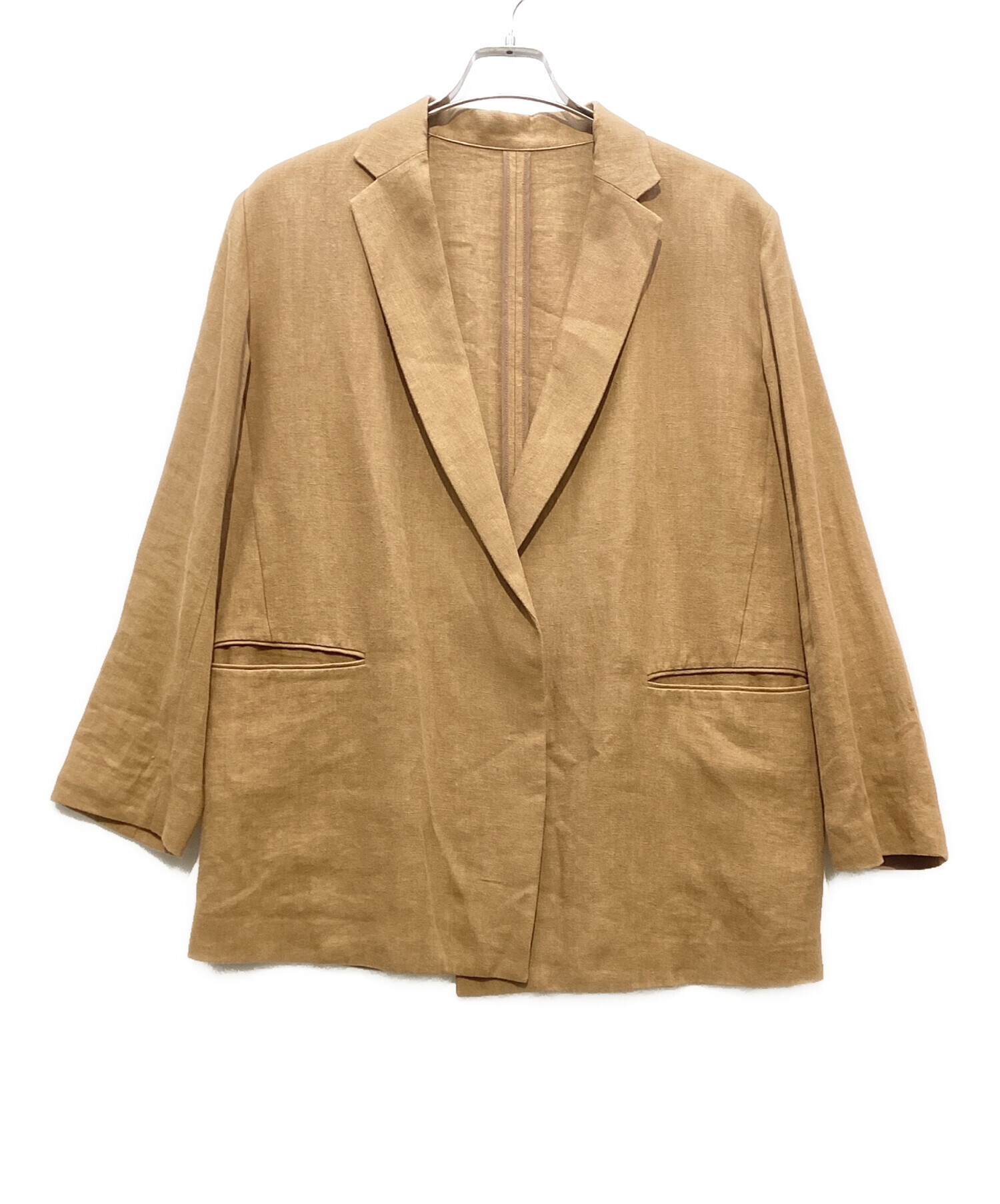 中古・古着通販】YLEVE (イレーヴ) リネンジャケット ブラウン サイズ