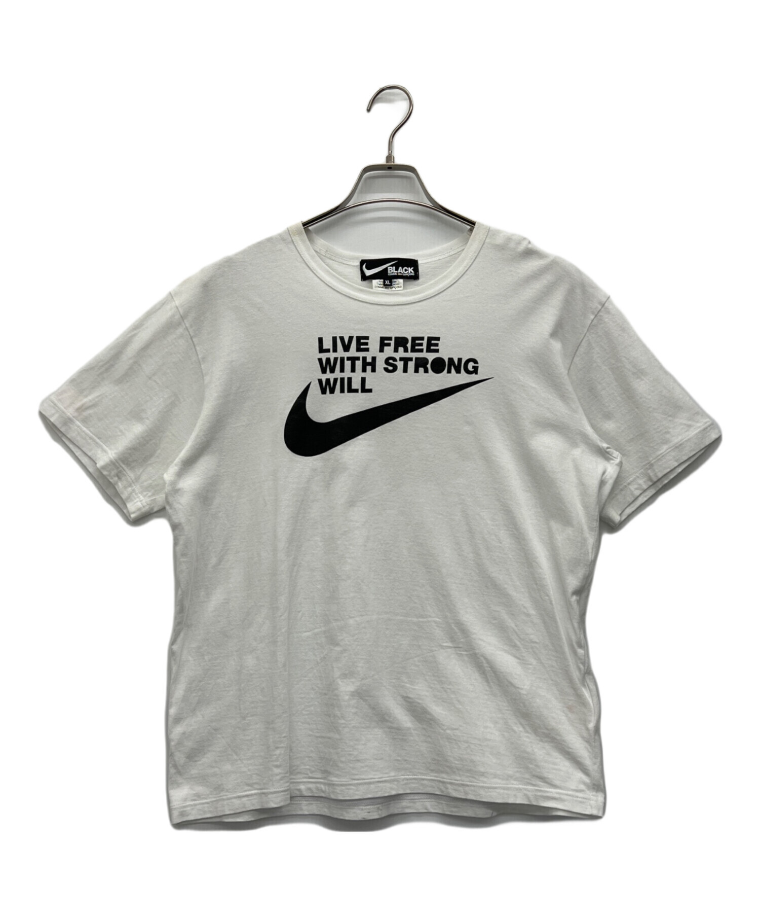 ブラック コムデギャルソン ナイキ ホワイト リンガーTシャツ XLサイズ 