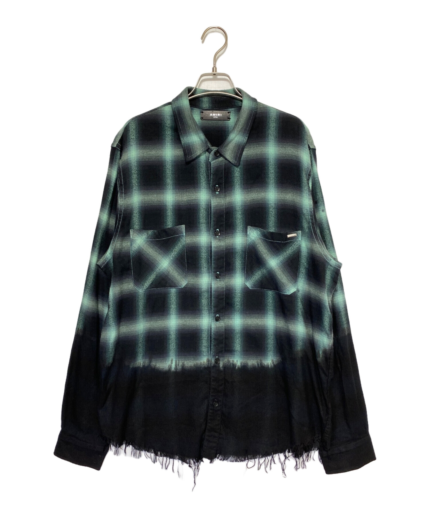 中古・古着通販】AMIRI (アミリ) カットオフネルシャツ グリーン
