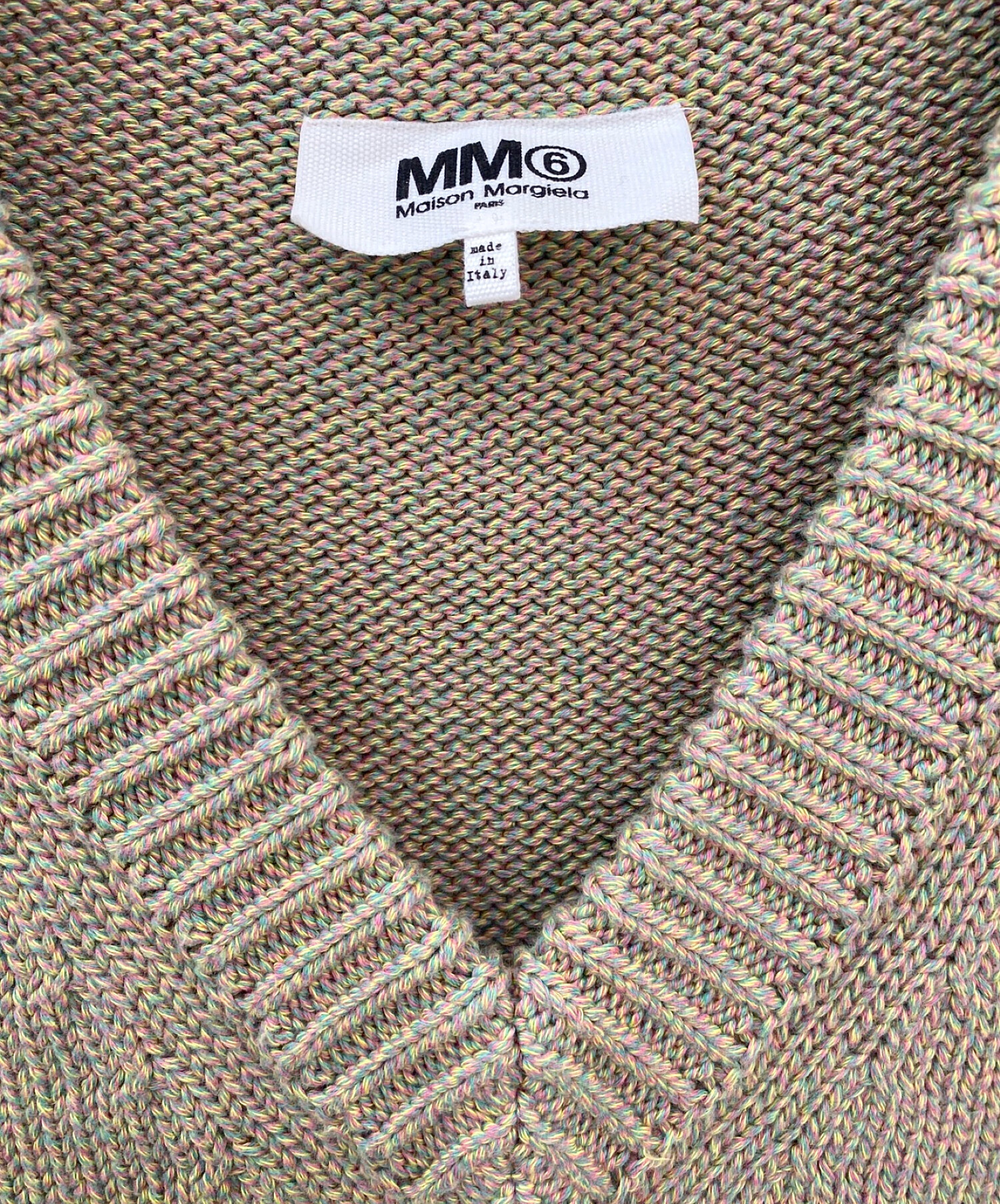 美品　MM6 メゾンマルジェラ　ニットベスト　ロング　編み込み　S 美品】 MM6 メゾンマルジェラ ニットベスト ロング 編み込み S