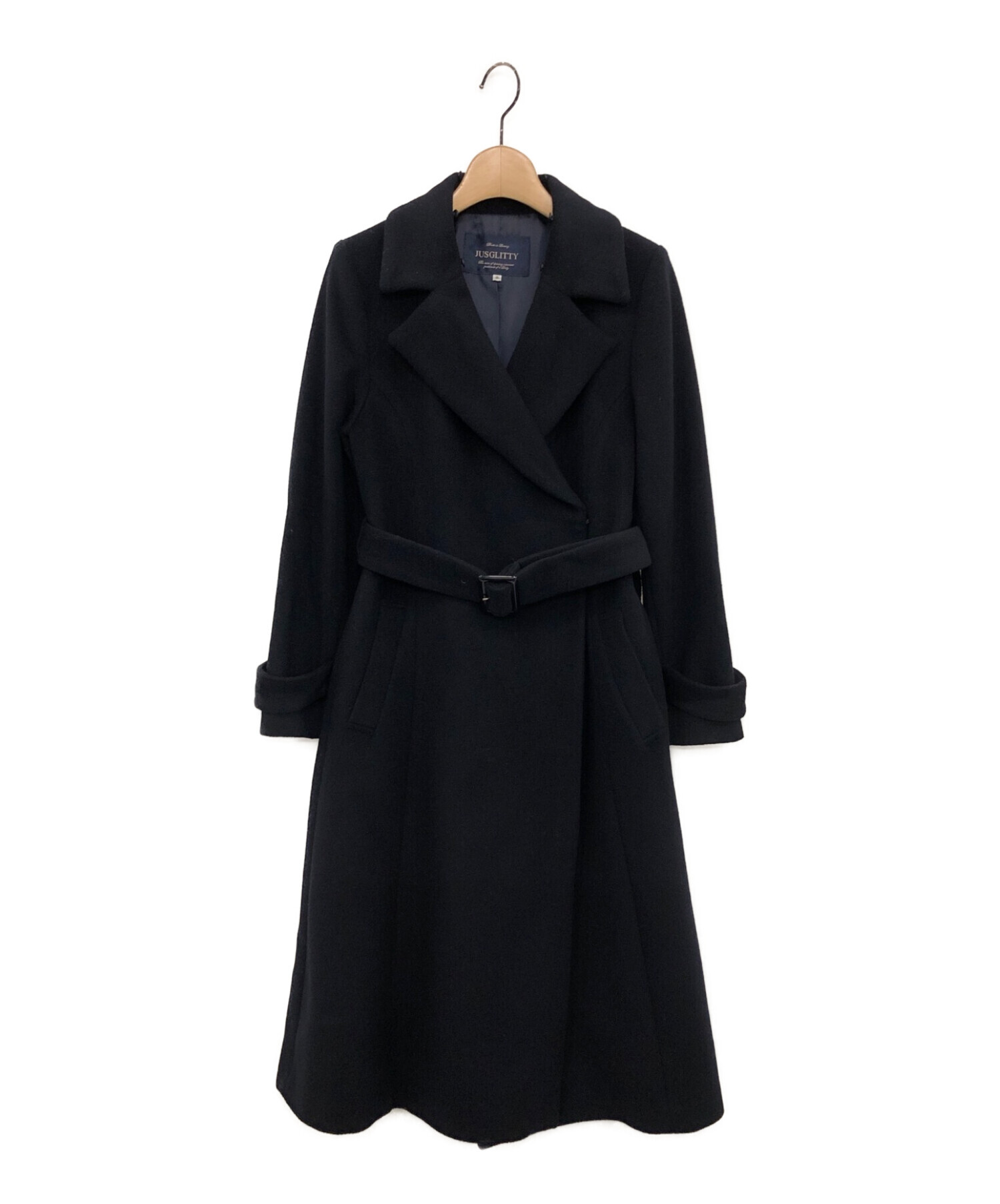 JUSGLITTY ファー付ベルテッドコート サイズ0 ジャスグリッティー