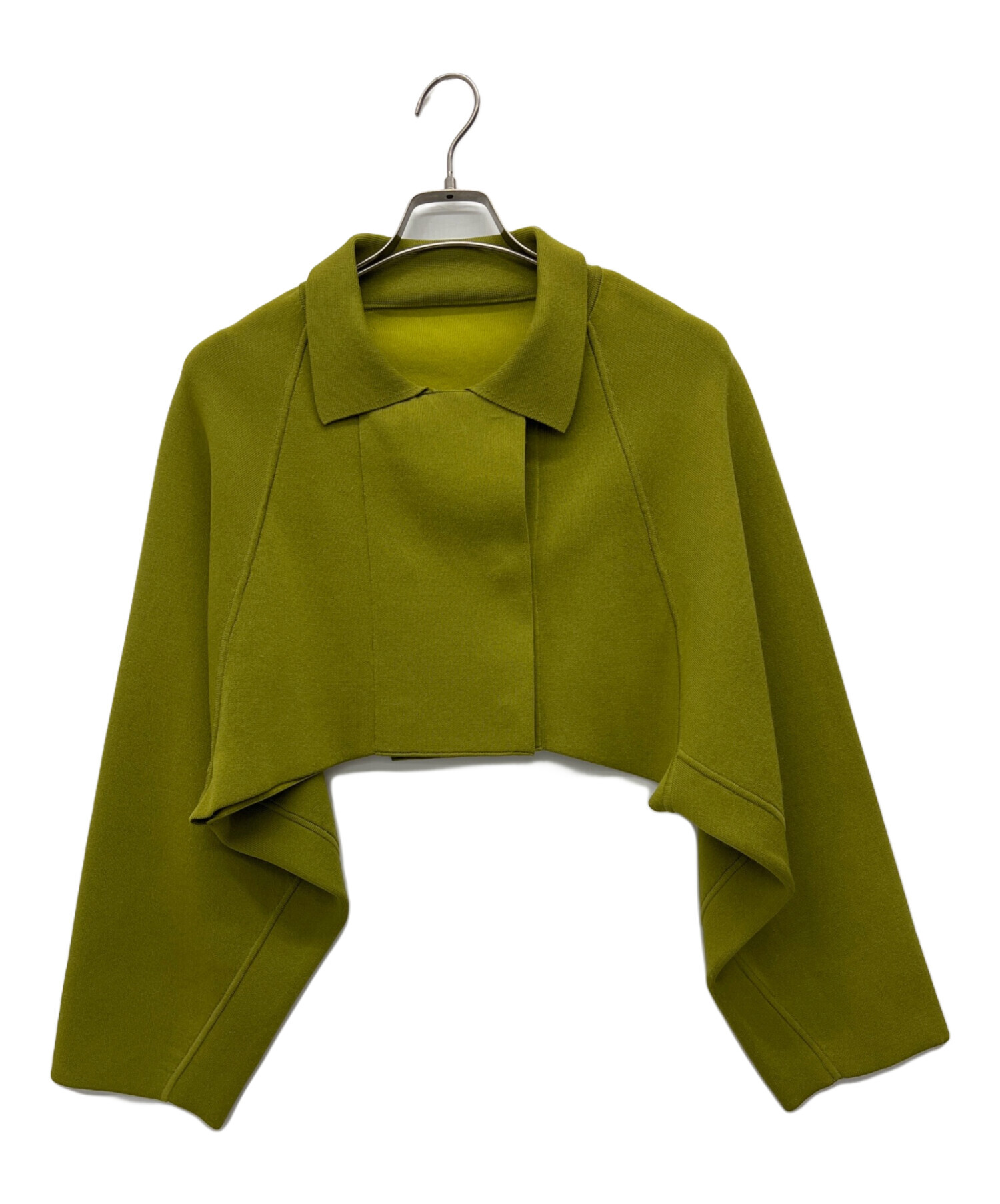 Ameri VINTAGE - Ameri  アメリ　ROUGH TAILOR JACKET セージ　グリーン 中古・古着通販】Ameri (アメリ) JACKET LIKE SHORT KNIT グリーン