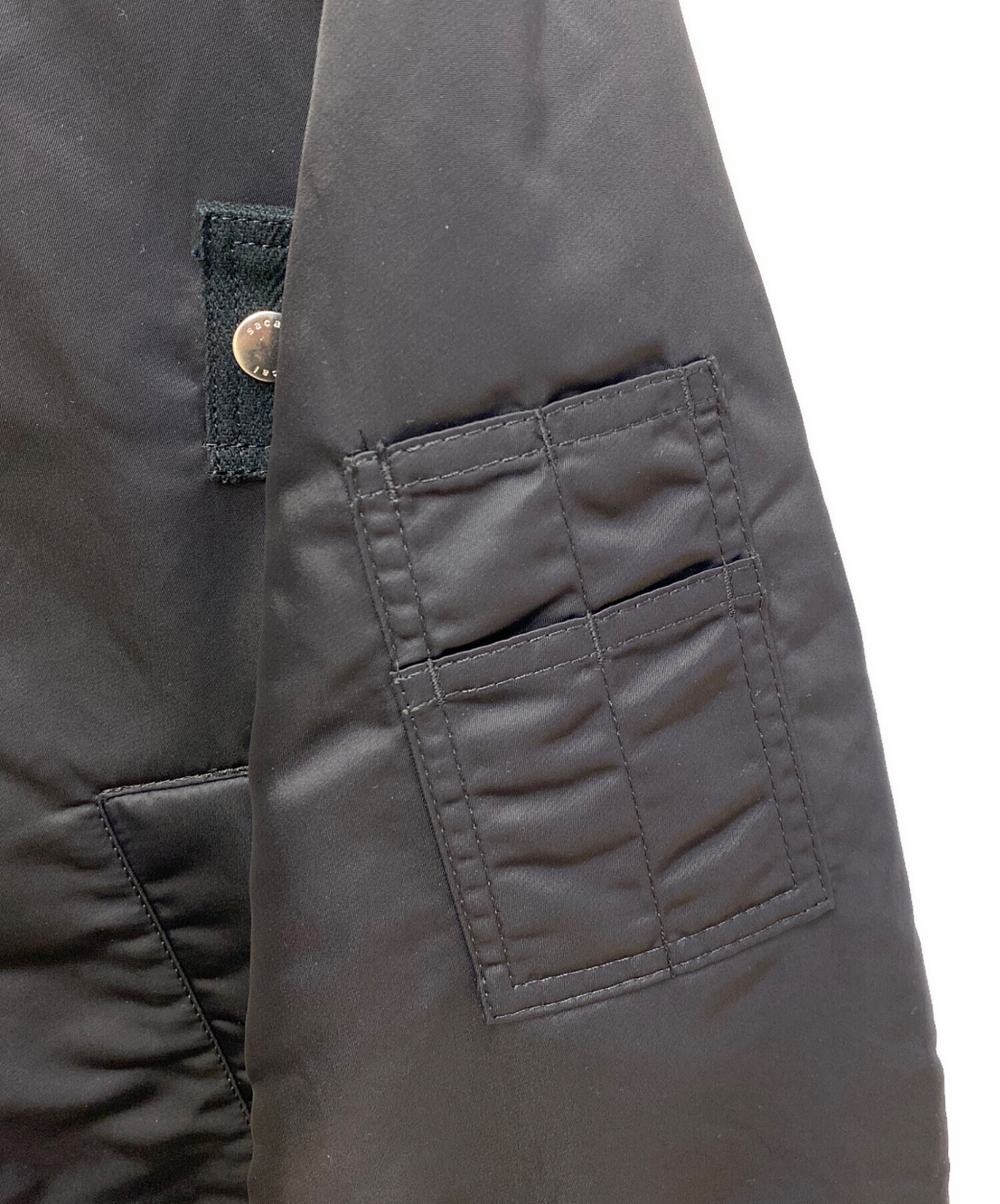キティさま専用 お値下げ　サカイ　ブラック ミリタリー　タイトsk ポケット付き 中古・古着通販】sacai (サカイ) Nylon Twill Mix Coat ブラック