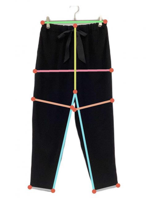 中古・古着通販】saqui (サキ) テーパードリボンパンツ ブラック