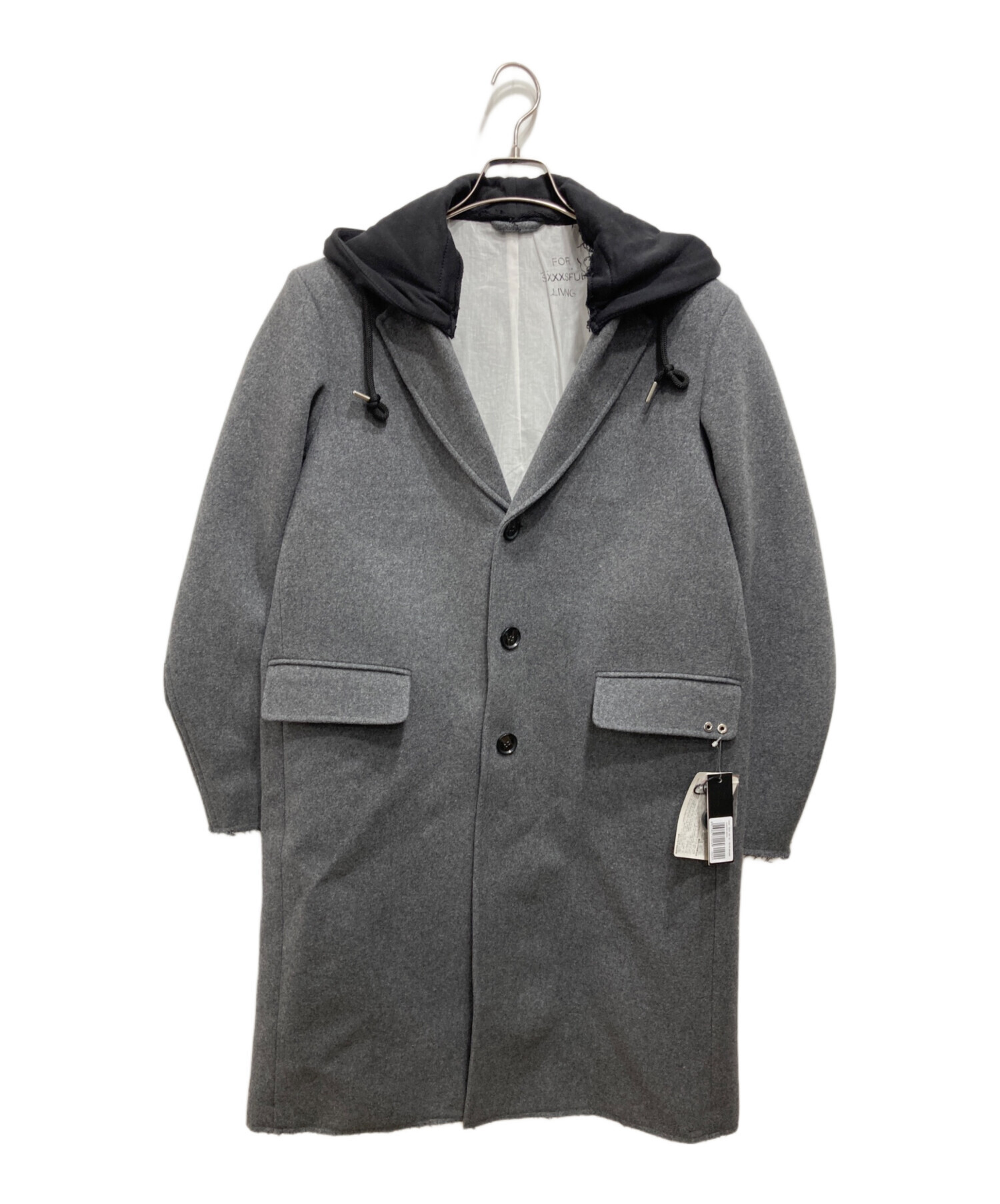 DIESEL グレー チェスターコート 中古・古着通販】DIESEL (ディーゼル) フード付きチェスターコート