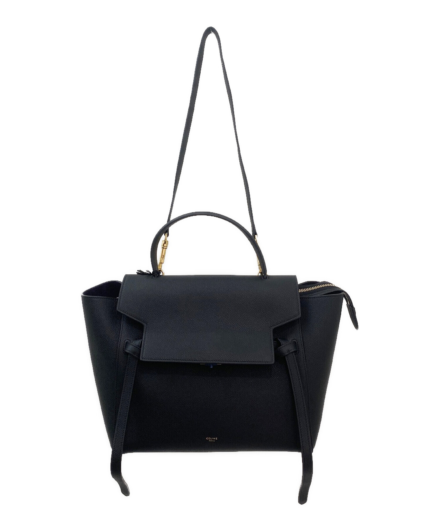 中古・古着通販】CELINE (セリーヌ) ミニベルトバッグ ブラック サイズ 