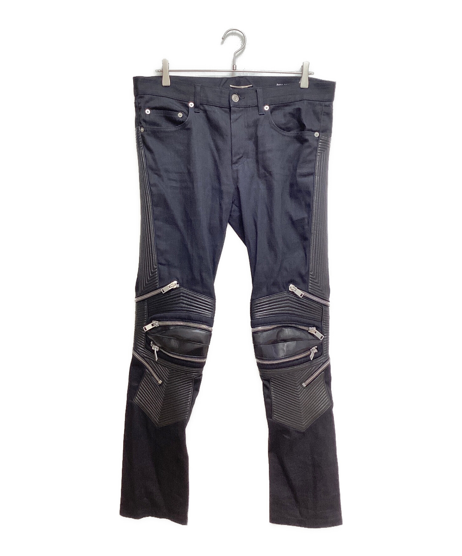 サンローラン レザージップ バイカーデニム 希少27 ジーンズ サンローラン レザージップ バイカーデニム 希少27 ジーンズ