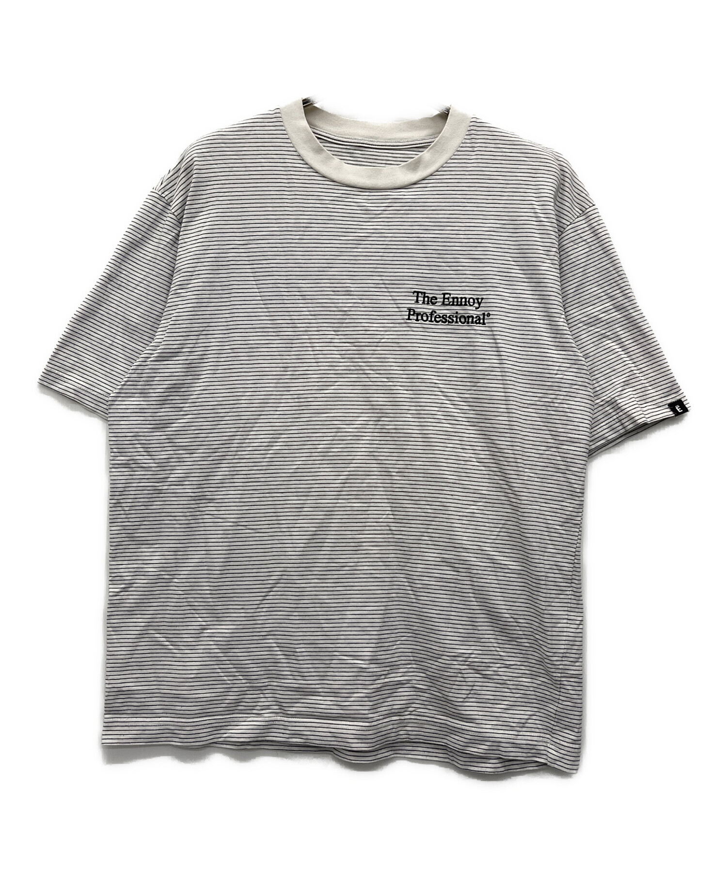 中古・古着通販】ENNOY (エンノイ) ボーダーTシャツ ブラック×ホワイト 