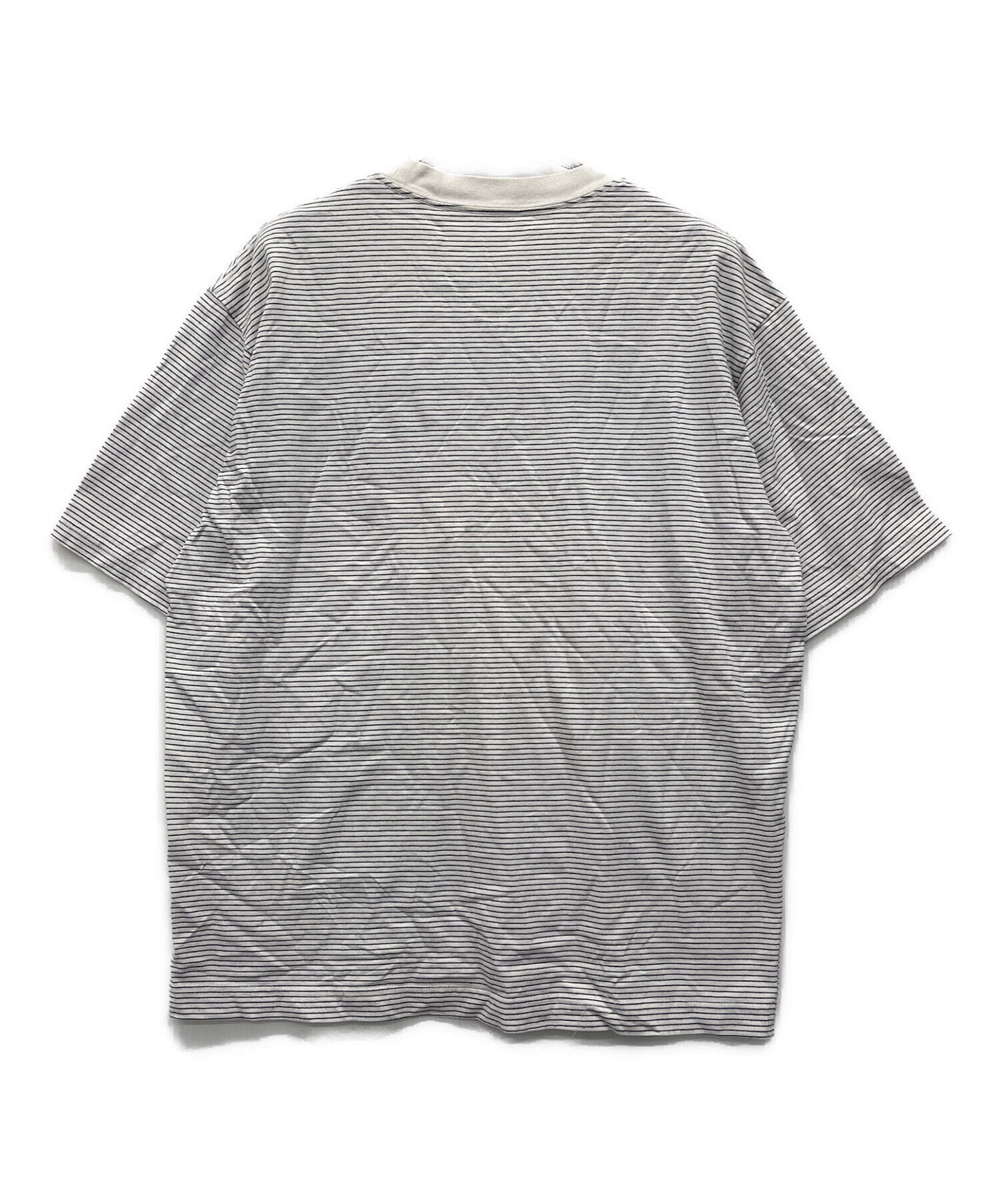中古・古着通販】ENNOY (エンノイ) ボーダーTシャツ ブラック×ホワイト 
