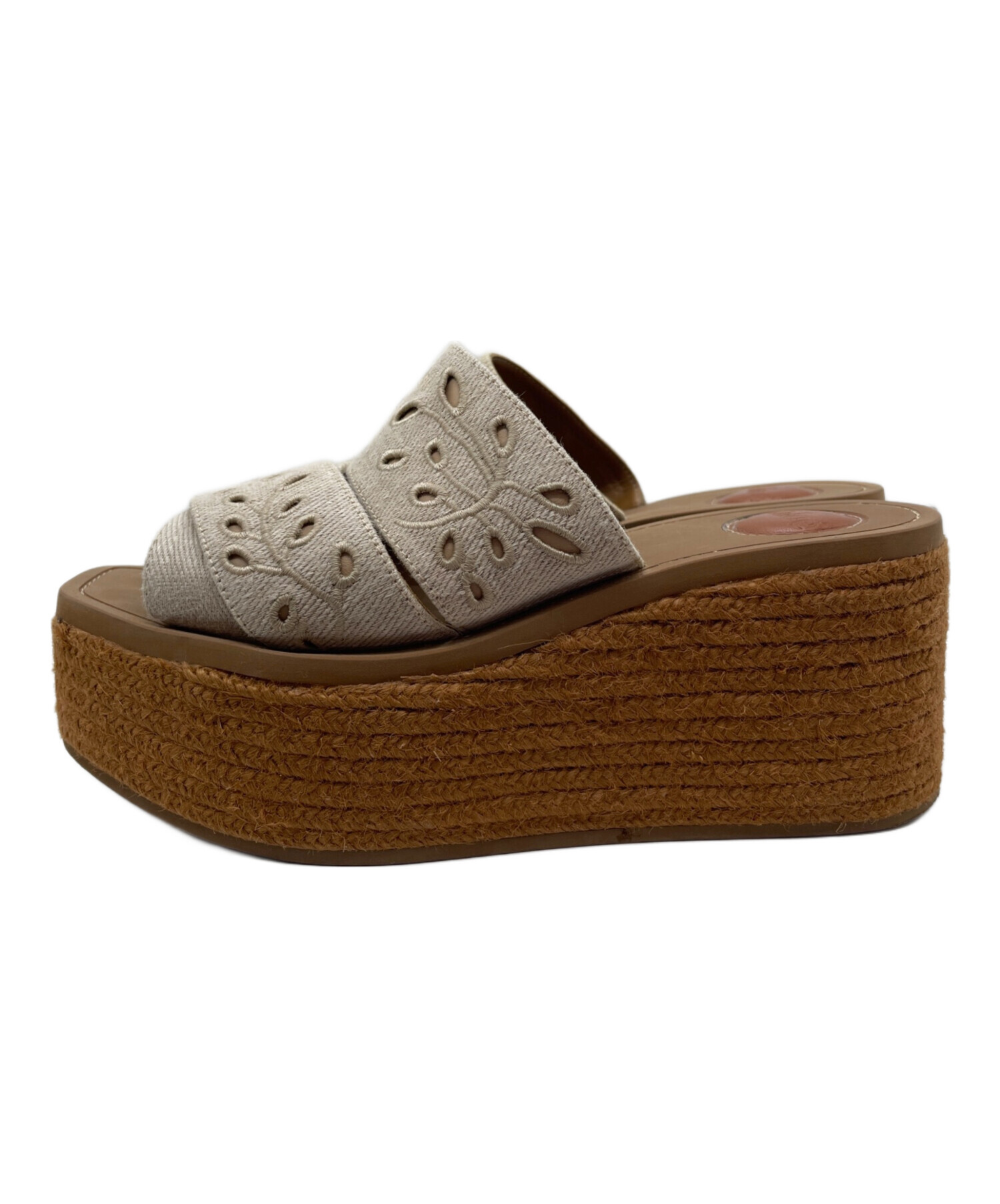 美品　Chloe WOODYウェッジエスパドリーユ　サンダル 中古・古着通販】Chloe (クロエ) WOODY ウエッジエスパドリーユ