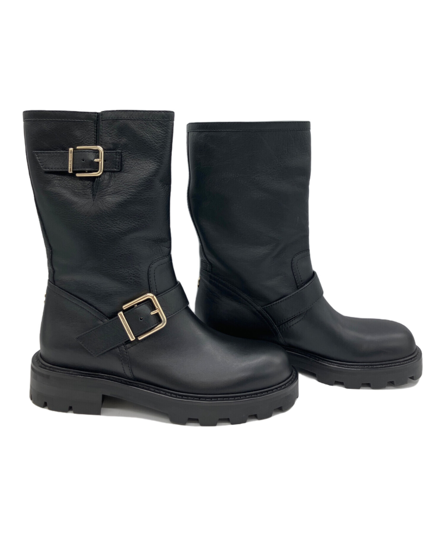 中古・古着通販】JIMMY CHOO (ジミーチュウ) Biker II ブーツ ブラック