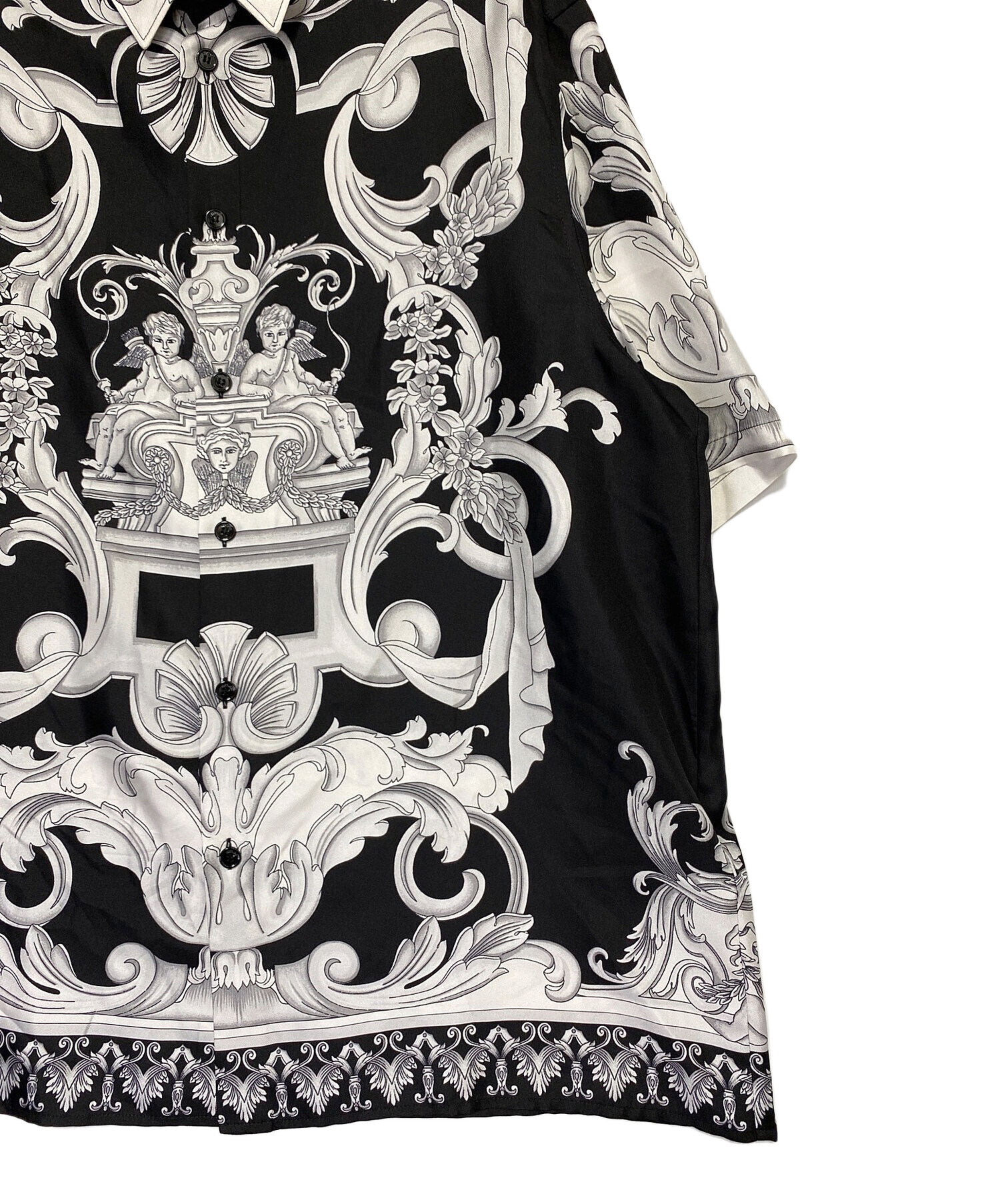 中古・古着通販】VERSACE (ヴェルサーチ) シャツ ホワイト×ブラック 