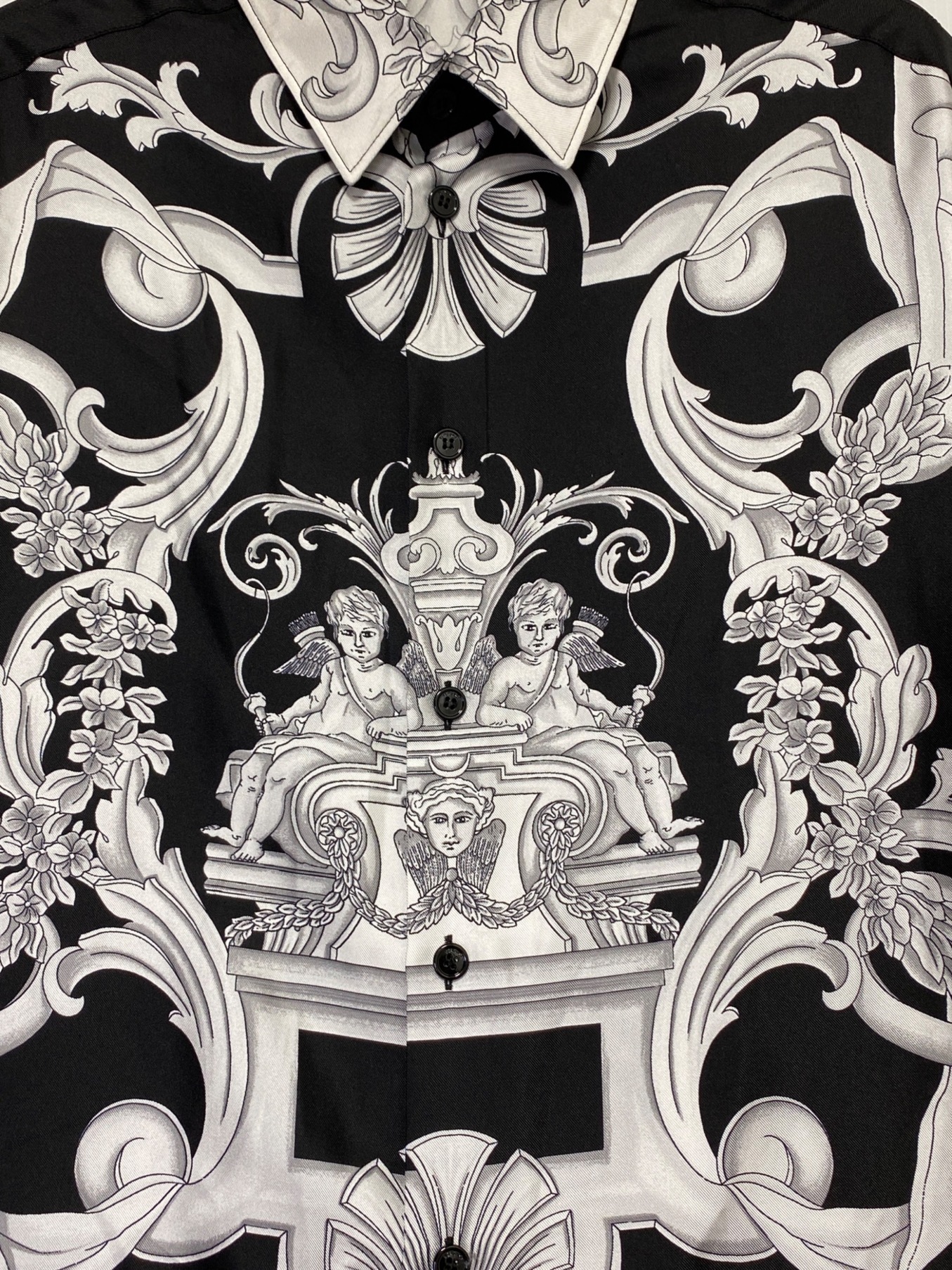 中古・古着通販】VERSACE (ヴェルサーチ) シャツ ホワイト×ブラック