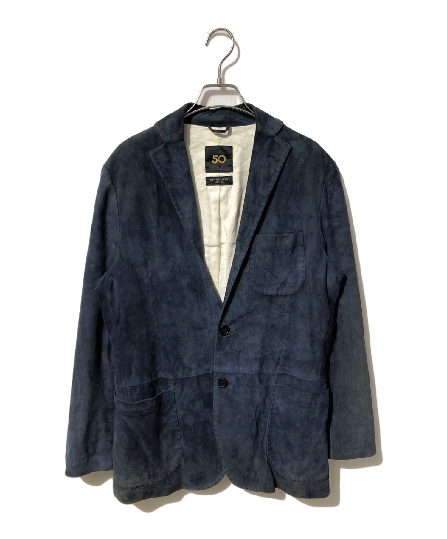 Cinquanta チンクアンタ ジャケット 50 ネイビー メンズ 中古・古着通販】Cinquanta (チンクアンタ) スウェードレザー