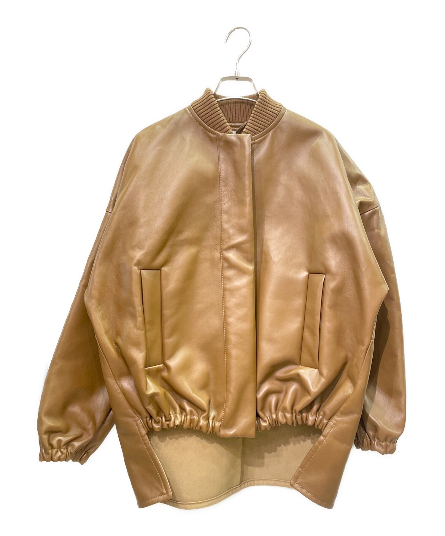 中古・古着通販】MaxMara (マックスマーラ) ジップアップ ナッパレザー