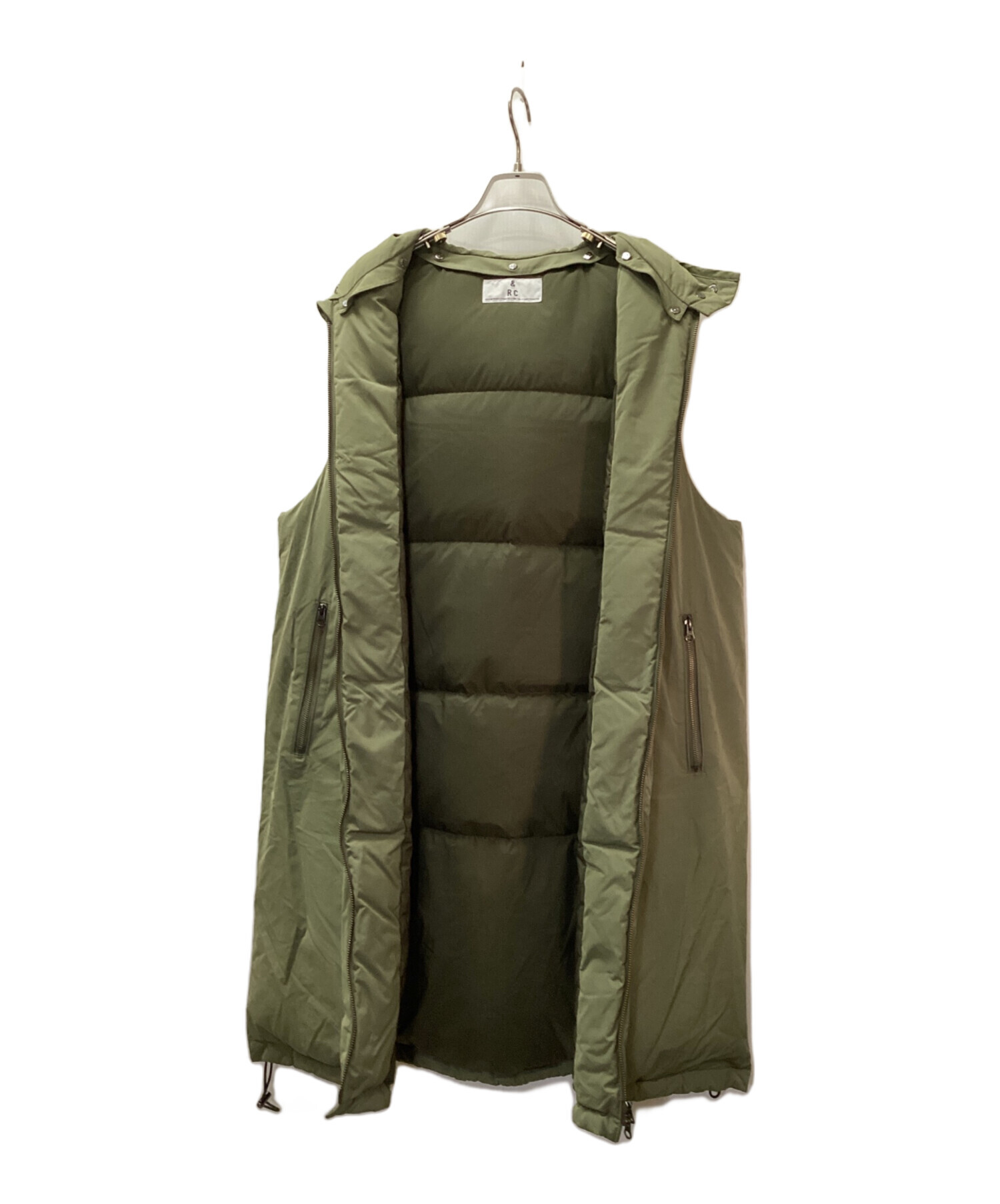 Curensology &RC ロング ダウンベスト カレンソロジー　カーキ 中古・古着通販】Curensology (カレンソロジー) &RC (アンドアールシー