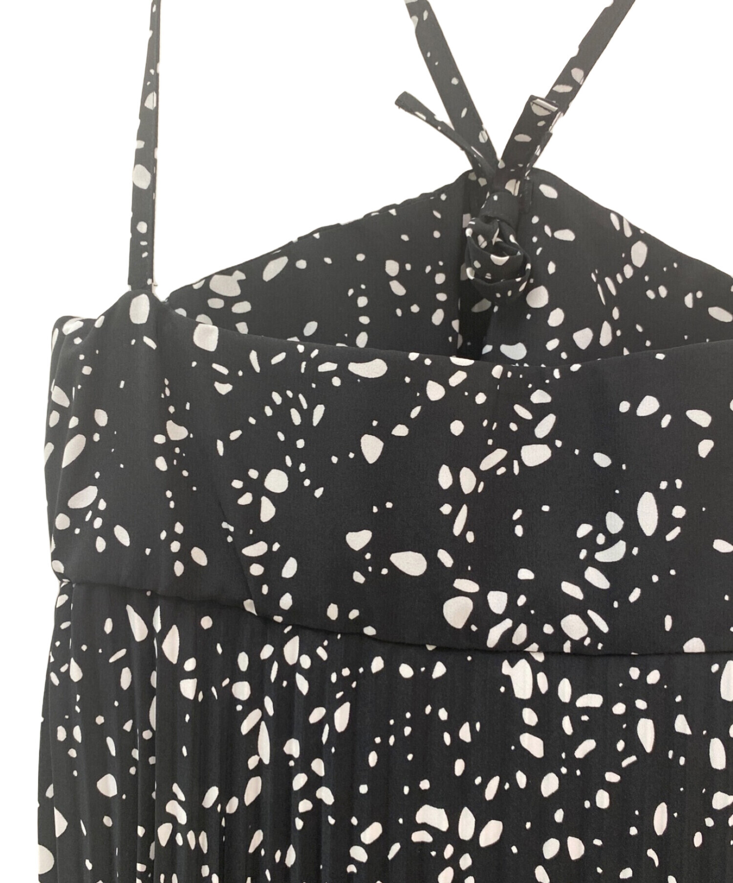中古・古着通販】HYKE (ハイク) PEBBLE PRINTED MAXI DRESS ブラック 