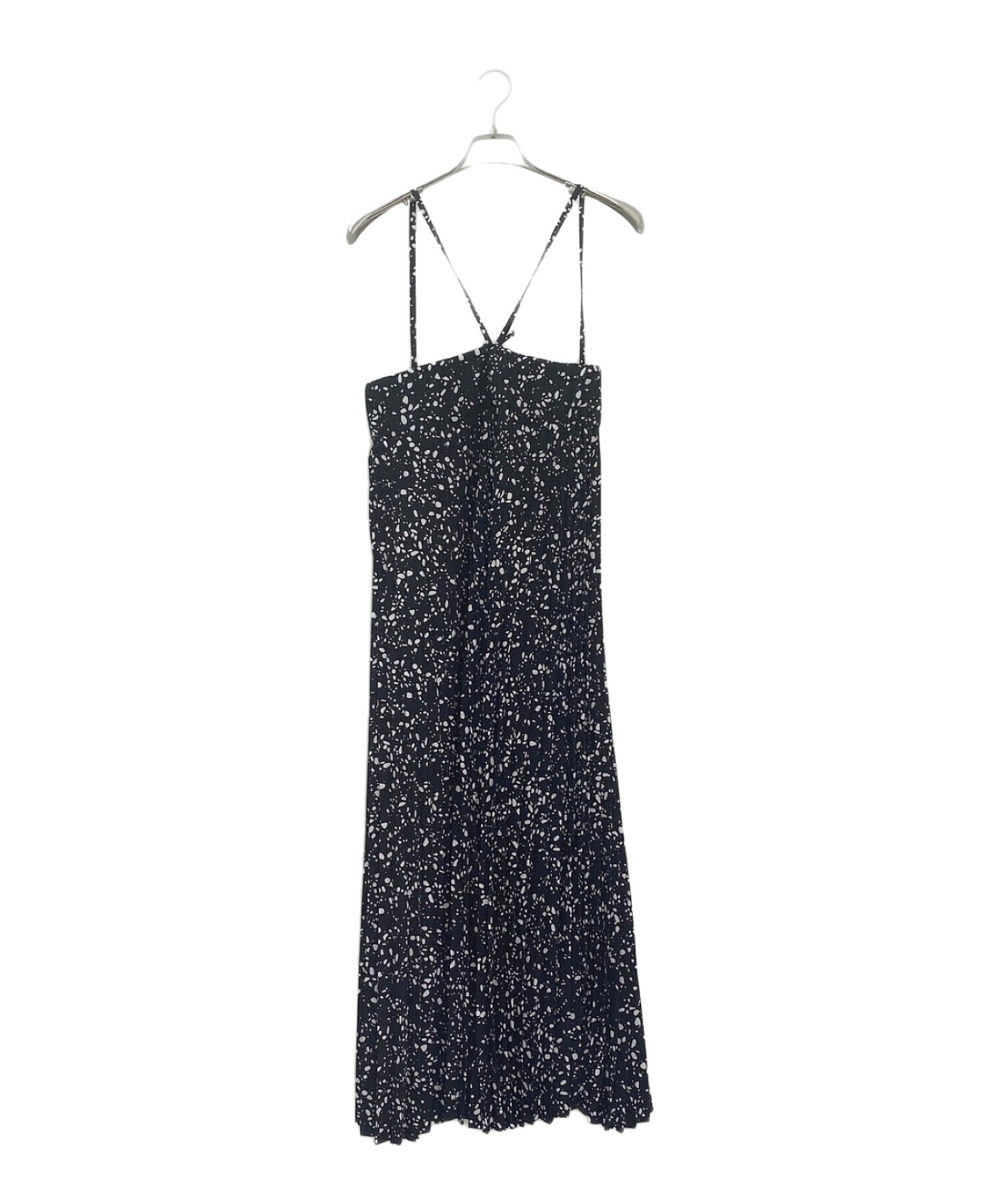 中古・古着通販】HYKE (ハイク) PEBBLE PRINTED MAXI DRESS ブラック 