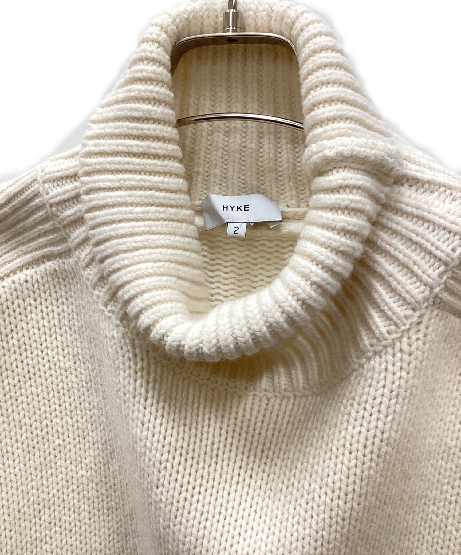 中古・古着通販】HYKE (ハイク) タートルネックニット ベージュ サイズ