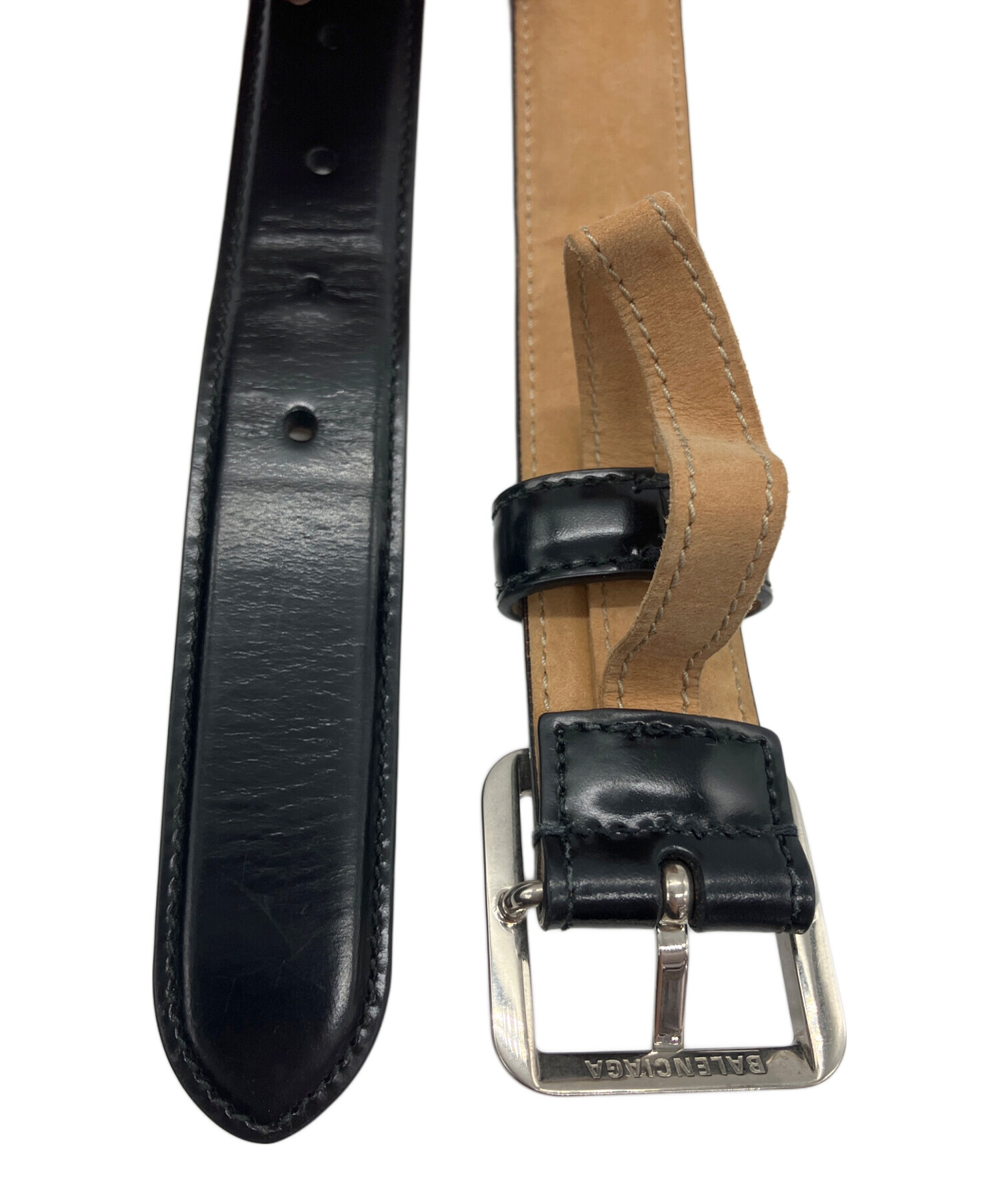 中古・古着通販】BALENCIAGA (バレンシアガ) レザーベルト ブラック