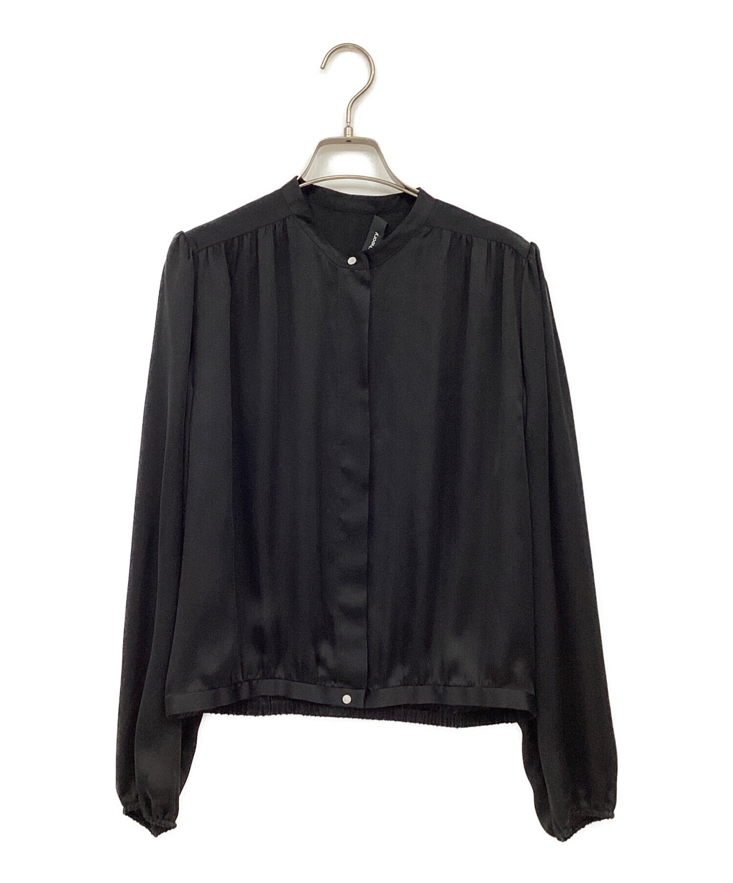 中古・古着通販】theory (セオリー) クロップドブラウス ブラック 