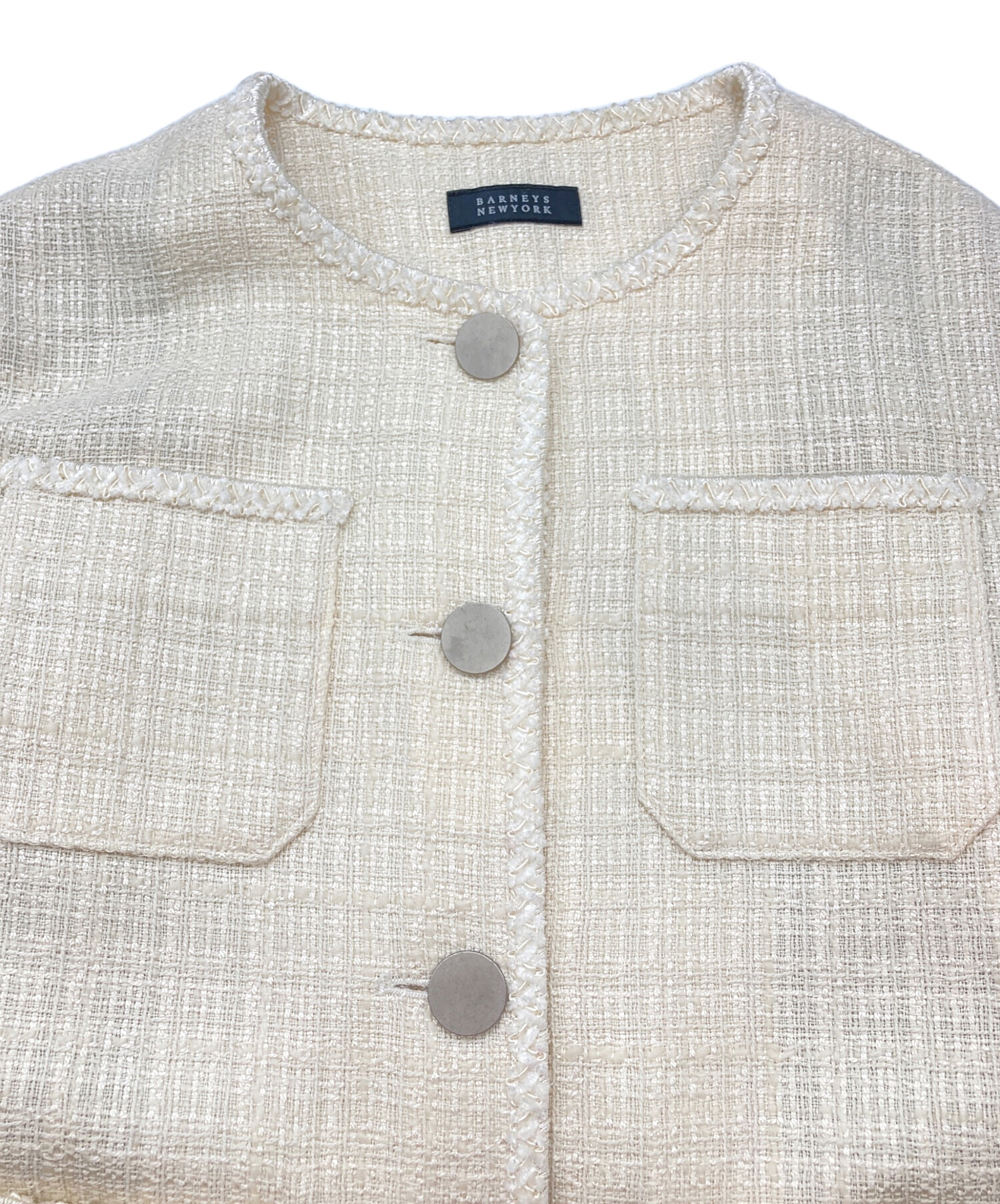 バーニーズニューヨーク ノーカラー ツイードジャケット 【公式通販】