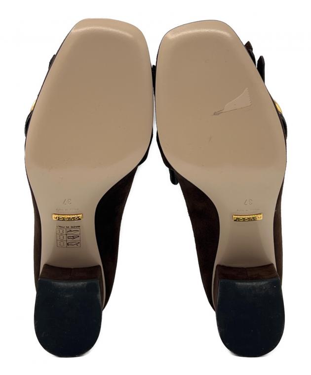 中古・古着通販】GUCCI (グッチ) GGマーモントパンプス ブラウン