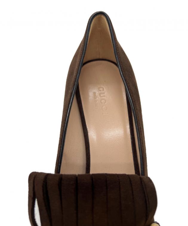 GUCCI マーモント　フラットシューズ サイズ37 中古・古着通販】GUCCI (グッチ) GGマーモントパンプス ブラウン