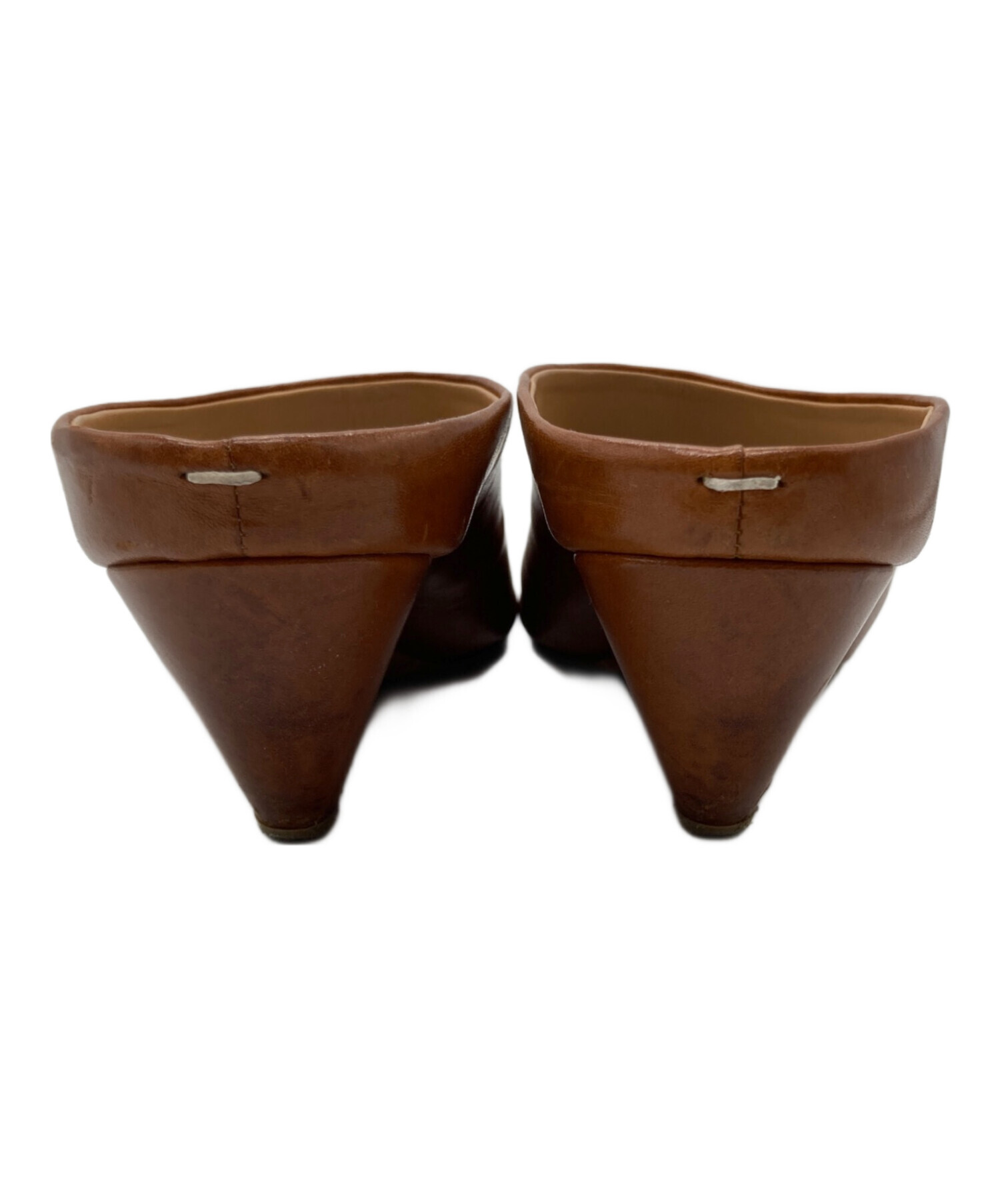 【箱付き、ソール補強済み】ブラウン ポインテッドトゥ ミュール 中古・古着通販】Maison Margiela (メゾンマルジェラ) ポインテッド