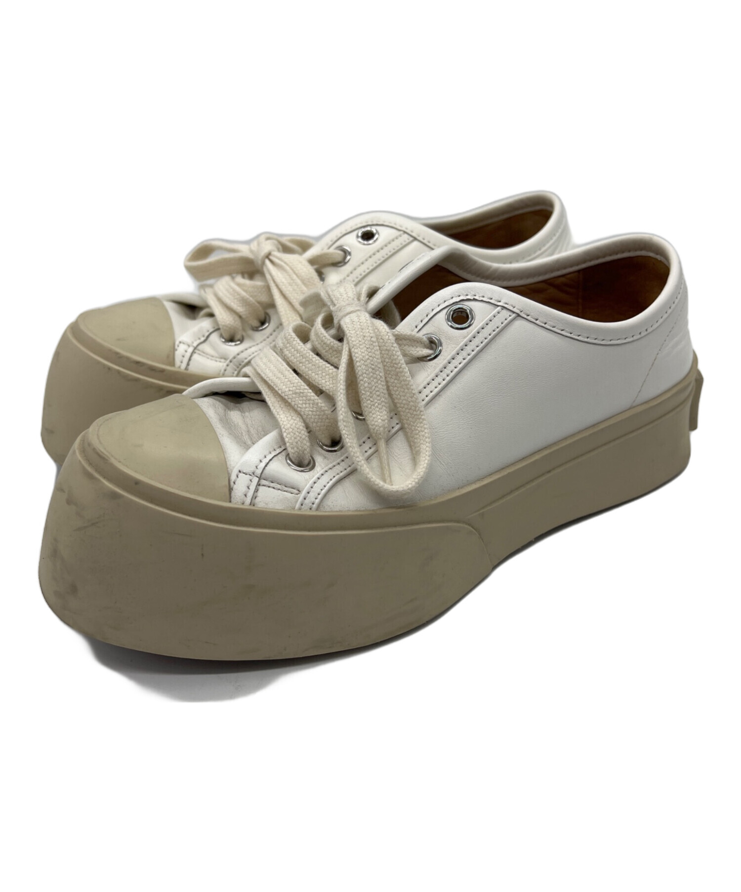 中古・古着通販】MARNI (マルニ) レザースニーカー アイボリー サイズ
