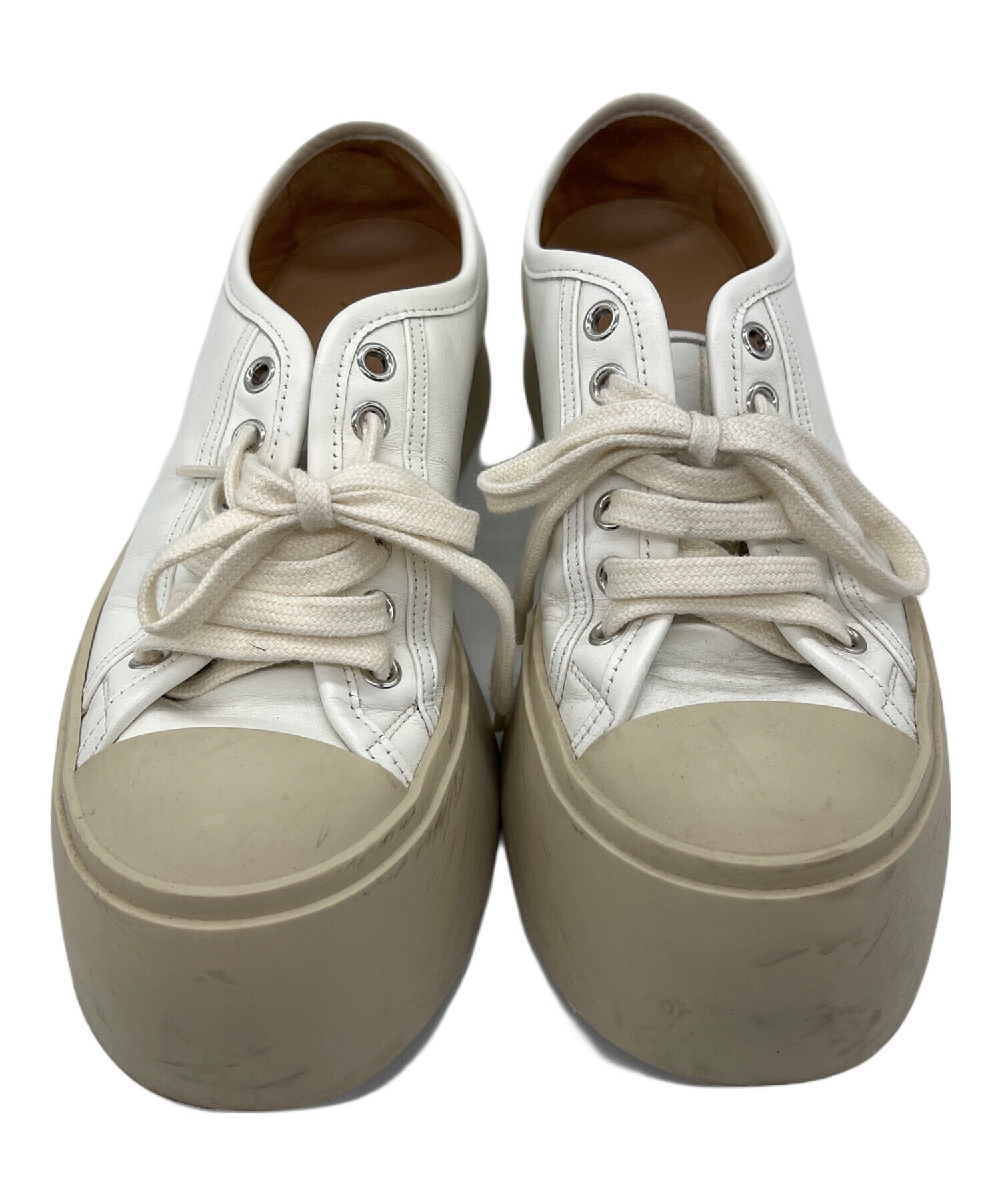 中古・古着通販】MARNI (マルニ) レザースニーカー アイボリー サイズ