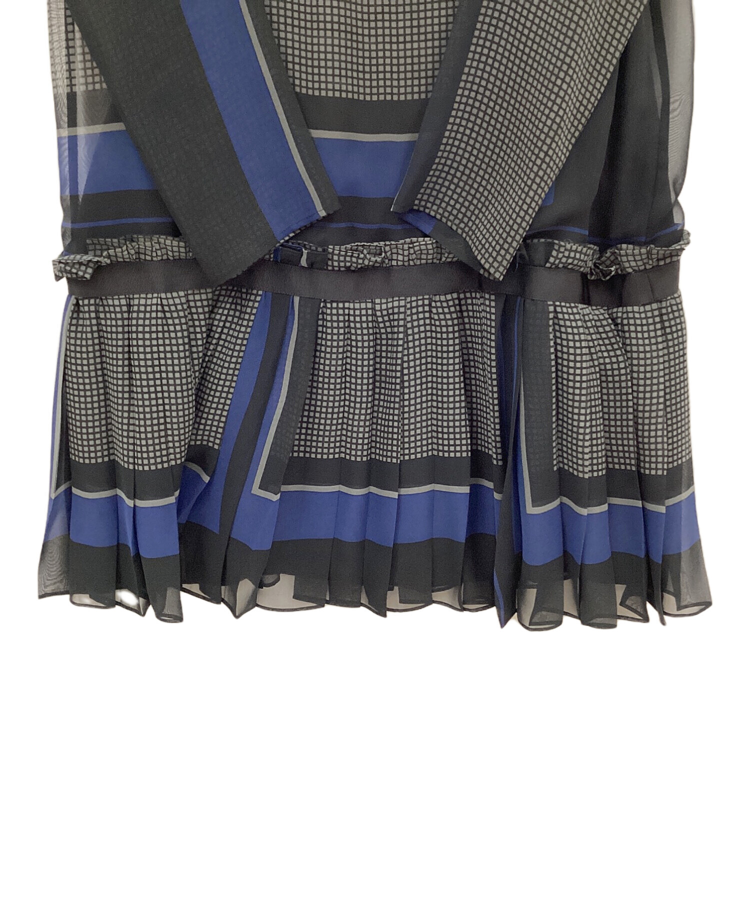 ☆sacai 新品タグ付き 81,000円 チェックワンピース 中古・古着通販】sacai (サカイ) チェックワンピース マルチ