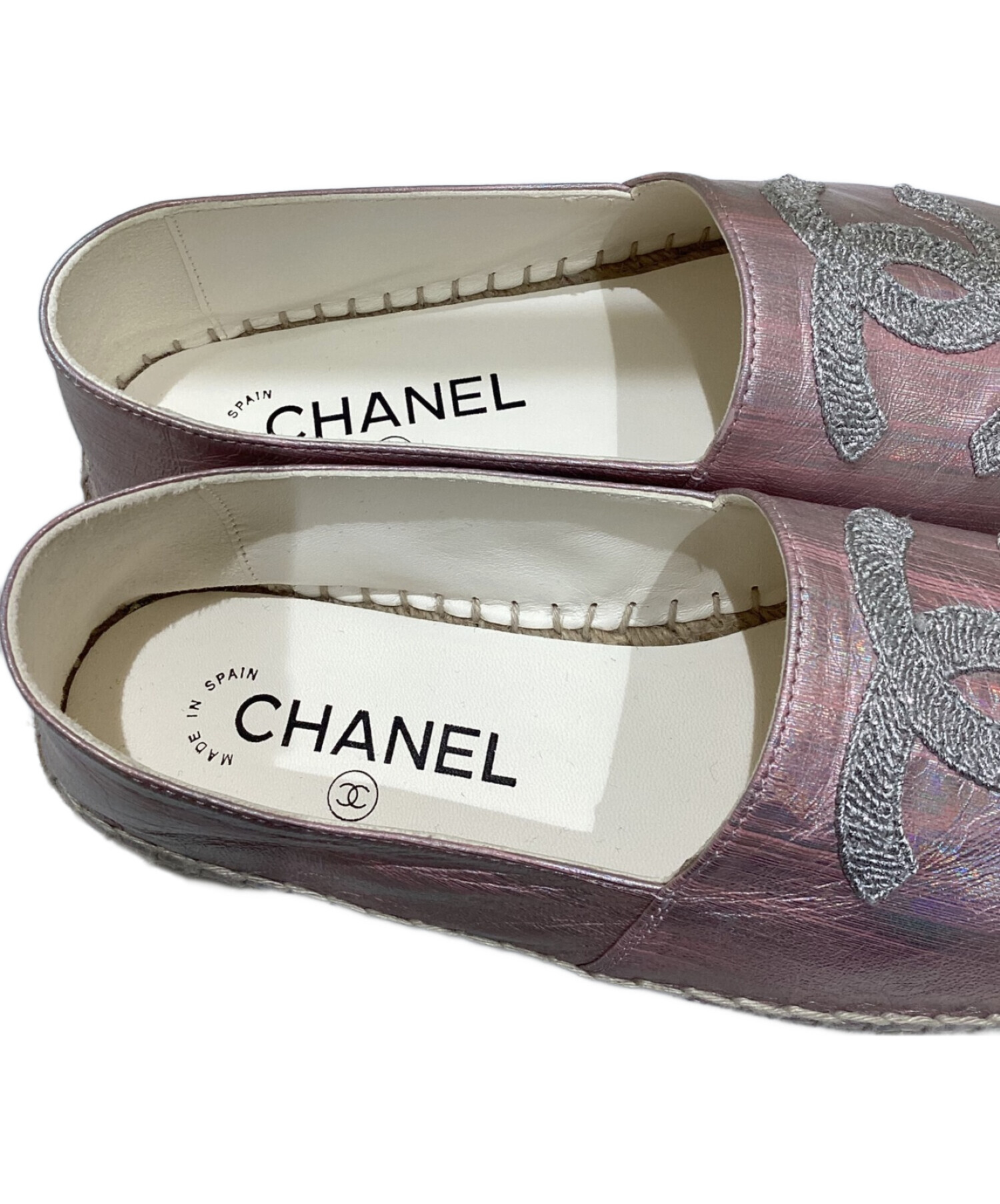 中古・古着通販】CHANEL (シャネル) エスパドリーユ ピンク サイズ:37 