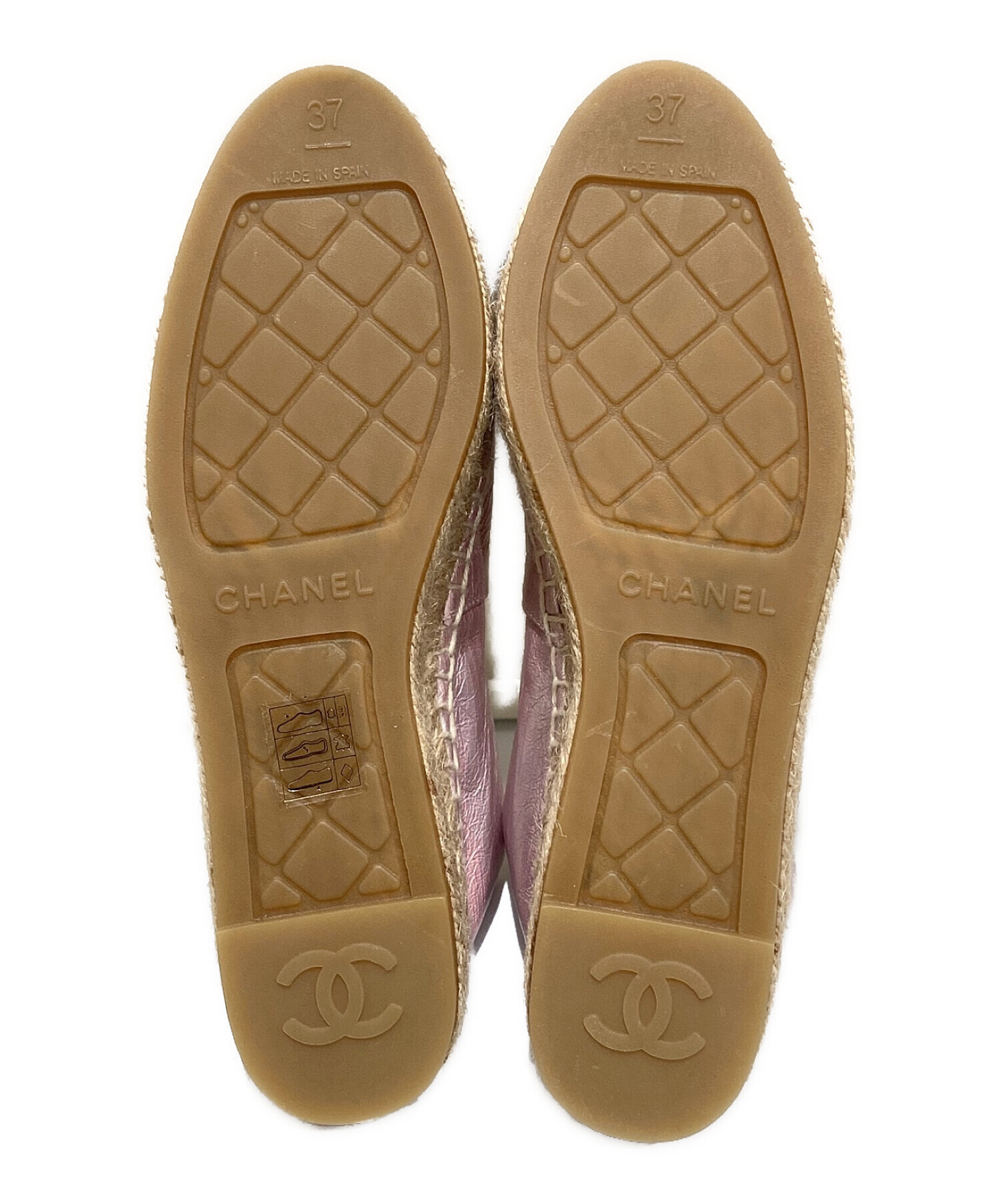中古・古着通販】CHANEL (シャネル) エスパドリーユ ピンク サイズ:37 