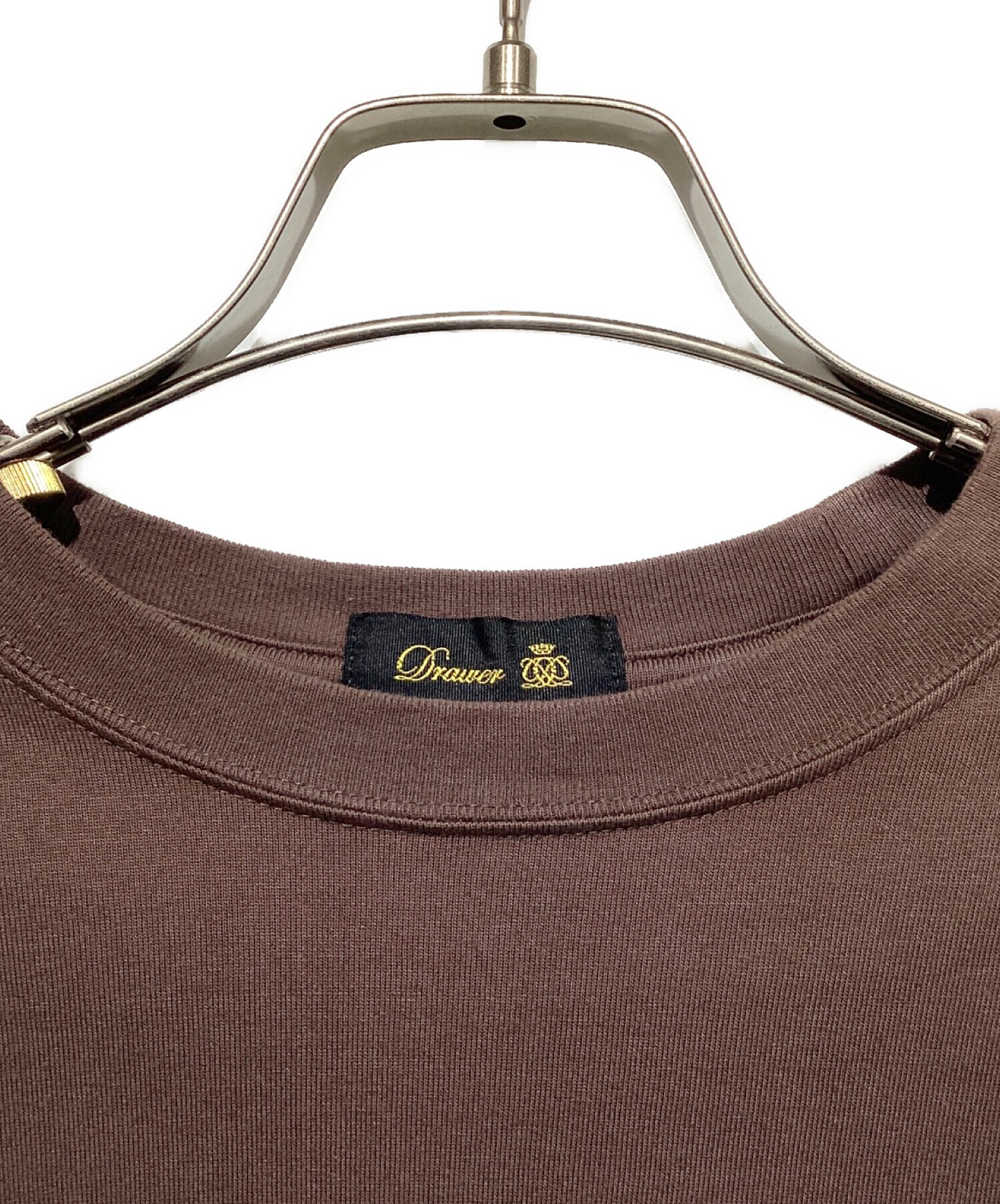Drawer コットン天竺バックジップクルーネックTEE ドゥロワー 中古・古着通販】DRAWER (ドゥロワー) コットン天竺クルーネックロング
