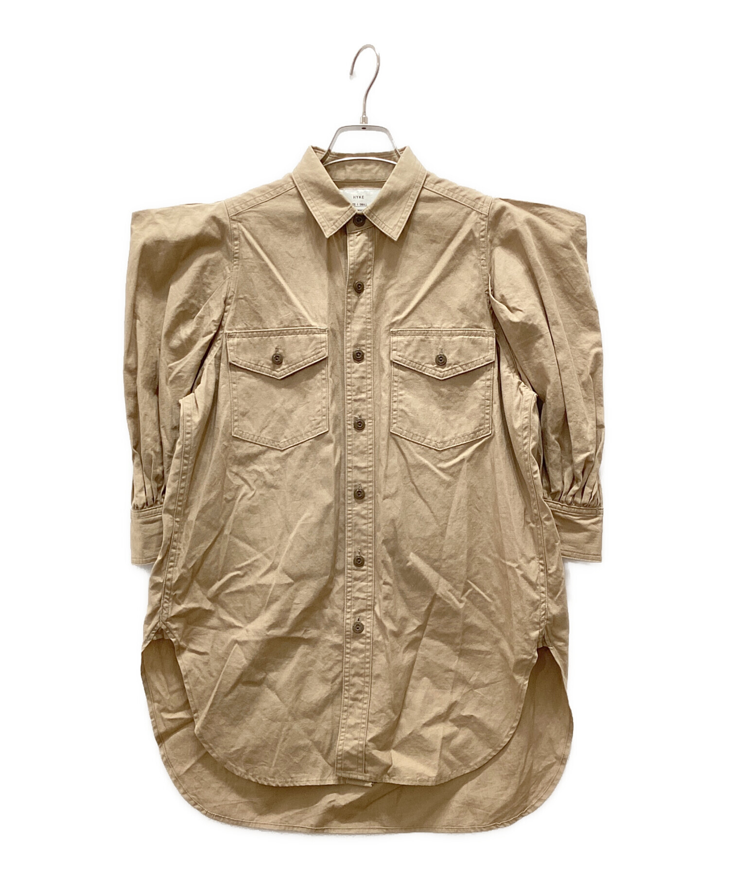 中古・古着通販】HYKE (ハイク) C/H MILITARY SHIRT ベージュ サイズ 