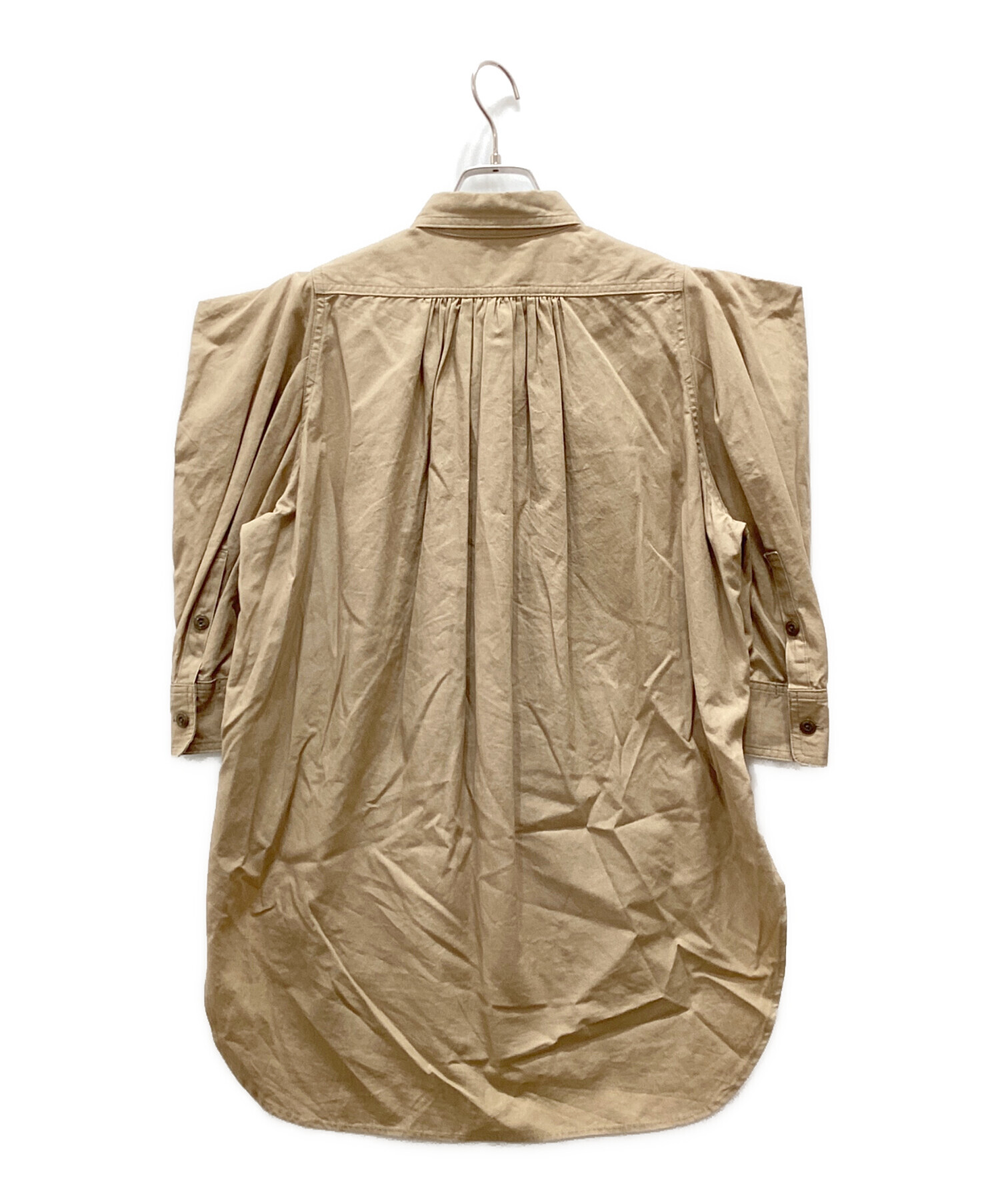 中古・古着通販】HYKE (ハイク) C/H MILITARY SHIRT ベージュ サイズ 