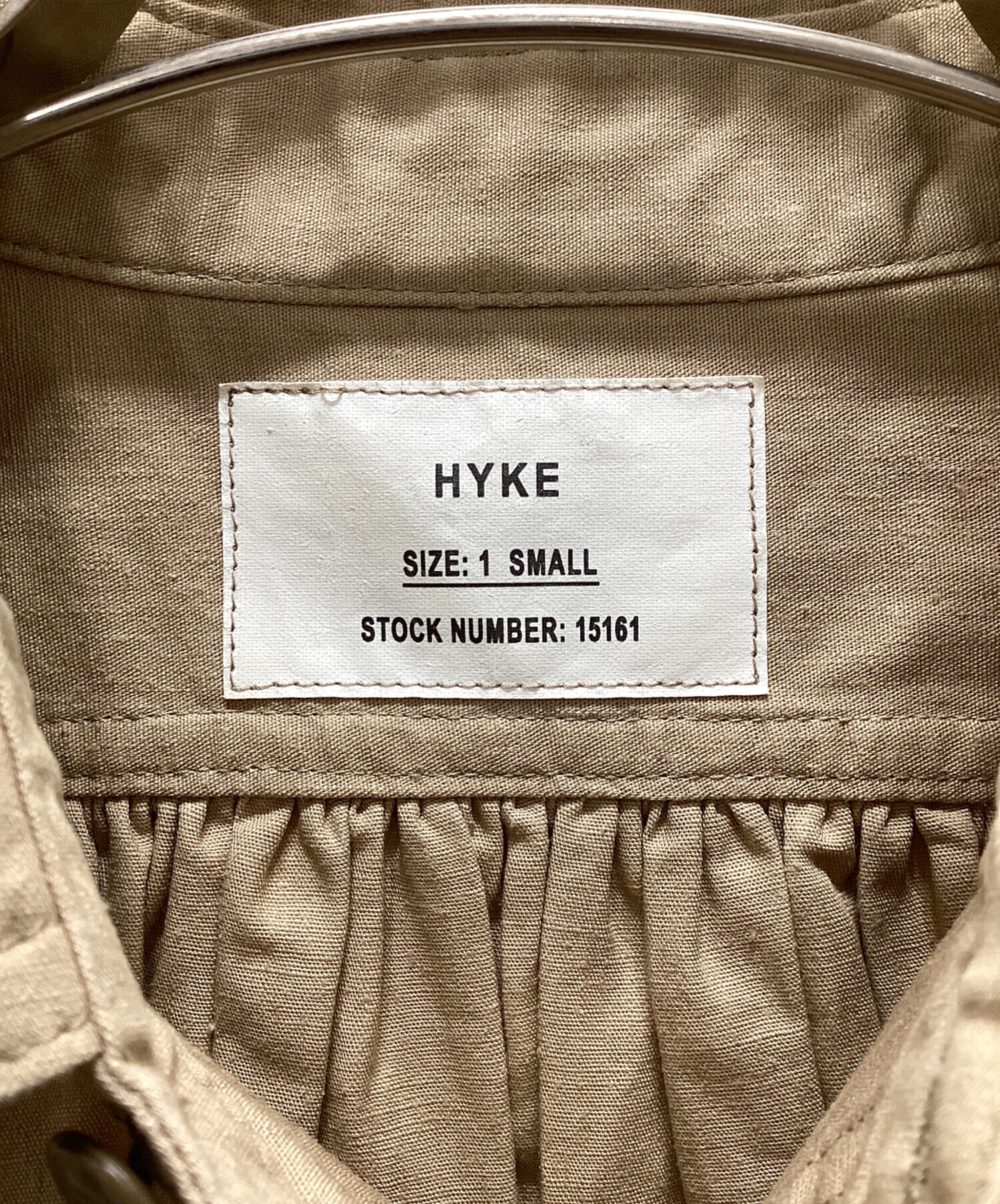 中古・古着通販】HYKE (ハイク) C/H MILITARY SHIRT ベージュ サイズ 