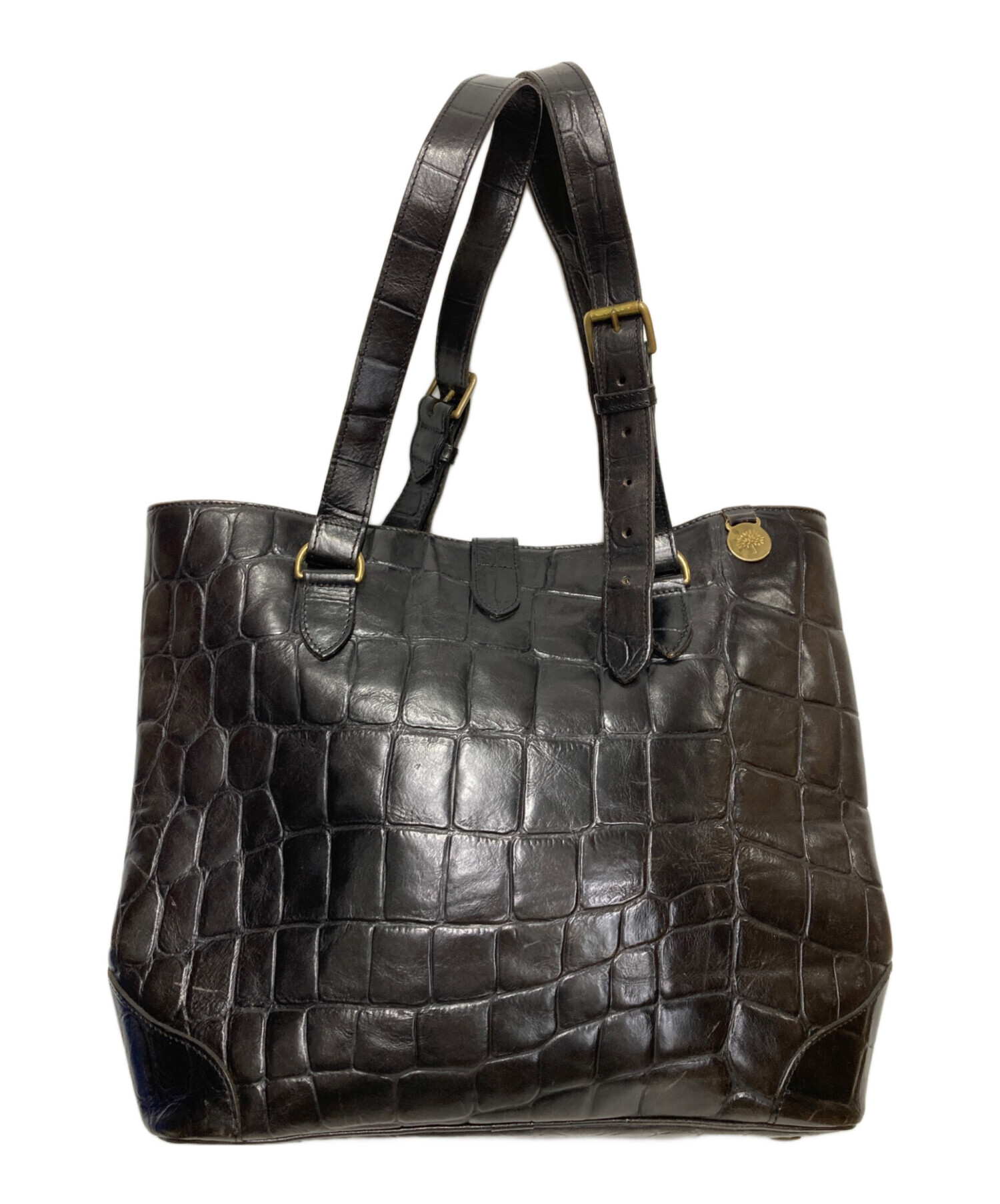 中古・古着通販】MULBERRY (マルベリー) 型押しレザートートバッグ